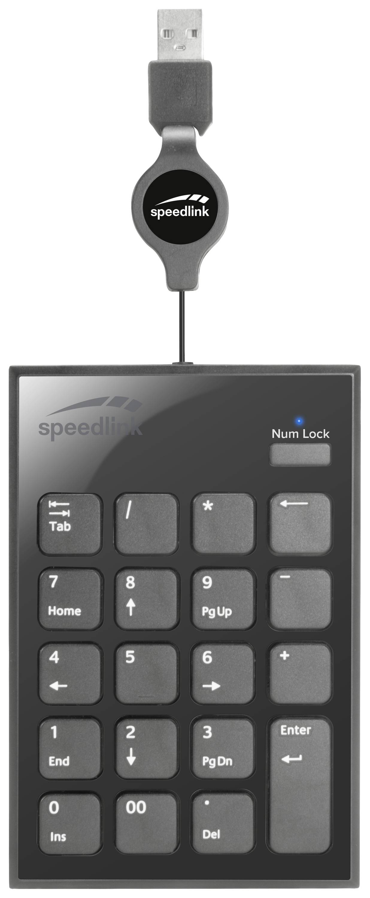 SpeedLink Digy USB Nummernblock Flexibel, Kabeleinzug Schwarz