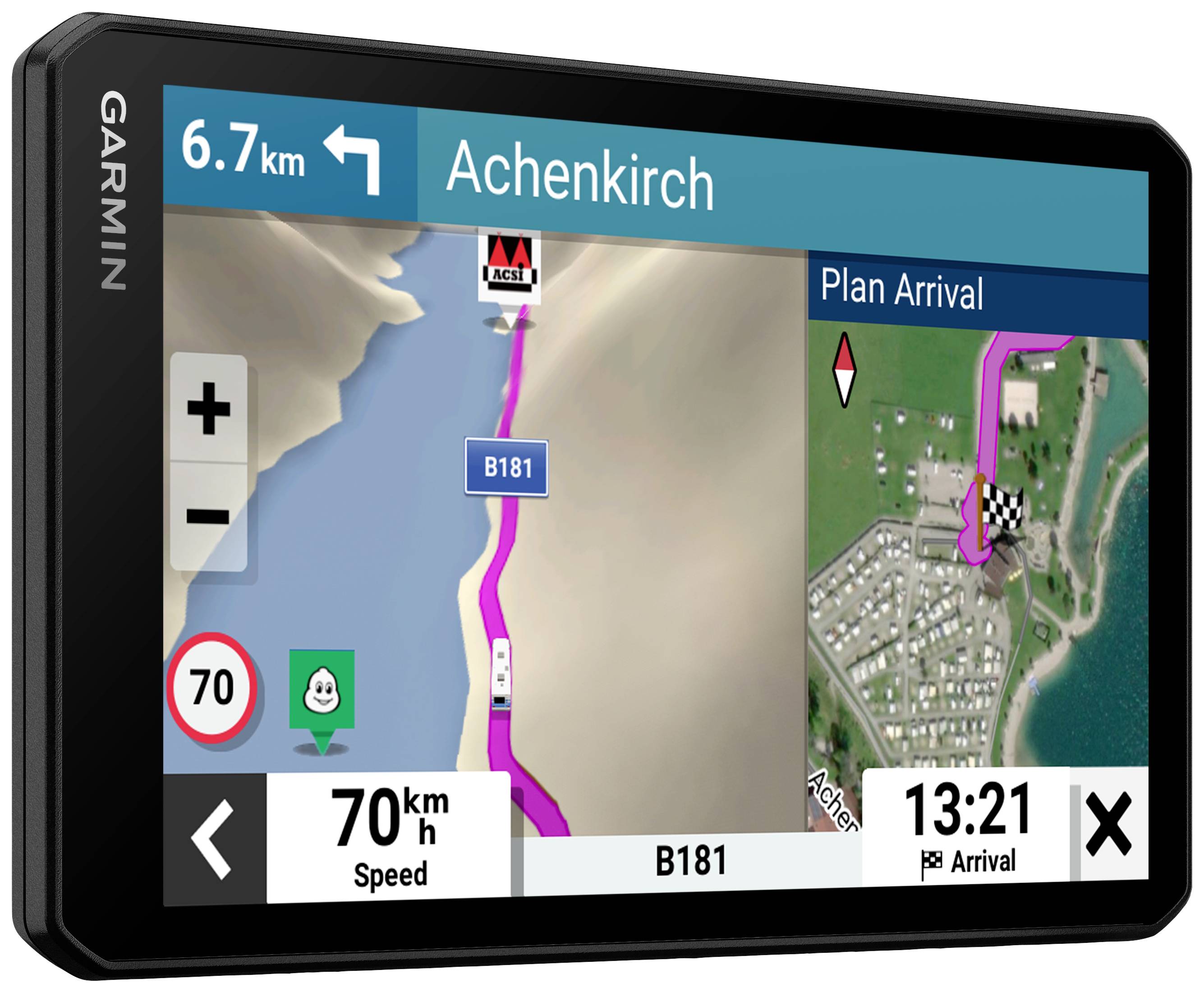Garmin CamperCam 795, 2D/3D, 17,6 cm (6.95 Zoll), 1024 x 600 Pixel, TFT, Flash, Speicherkarte, MicroSD (TransFlash)