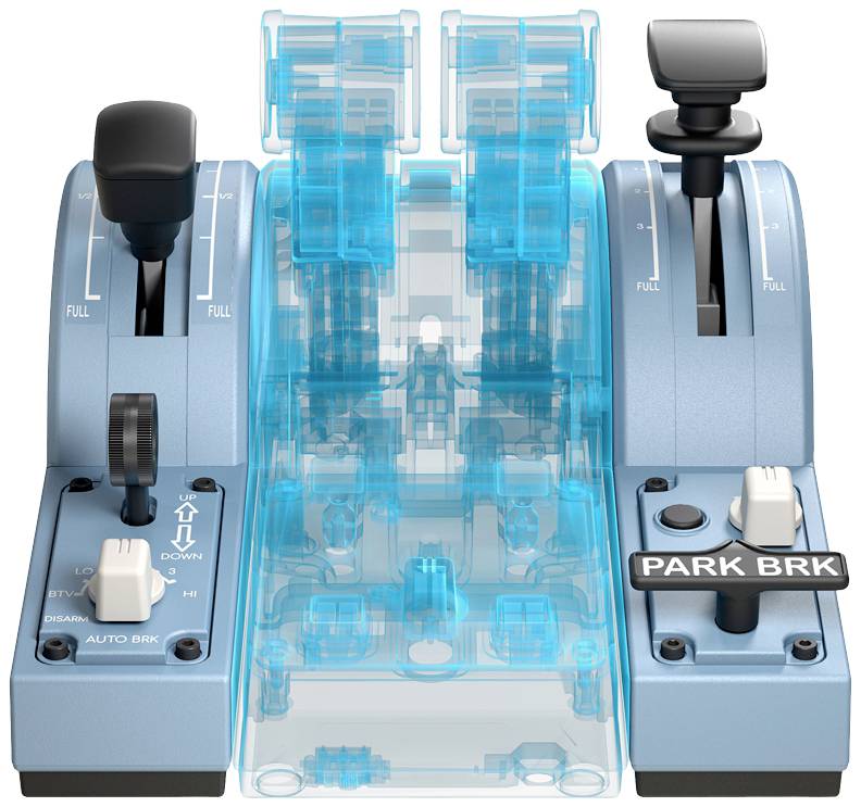 Thrustmaster TCA Quadrant Add-On Airbus Edition Flugsimulator-Brems- und Landeklappen PC Blau