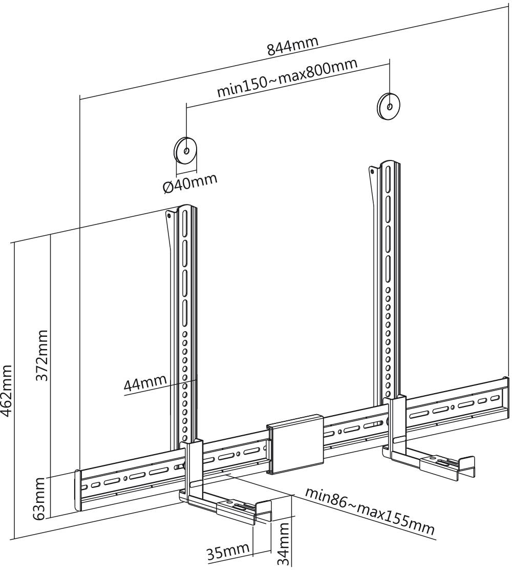My Wall HZ 31L Soundbar-Halterung Starr Schwarz 1St.