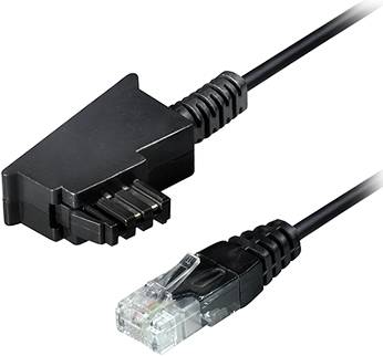 Maxtrack Telefon (analog) Anschlusskabel [1x TAE-F-Stecker - 1x LAN (10/100MBit/s)] 10m Schwarz
