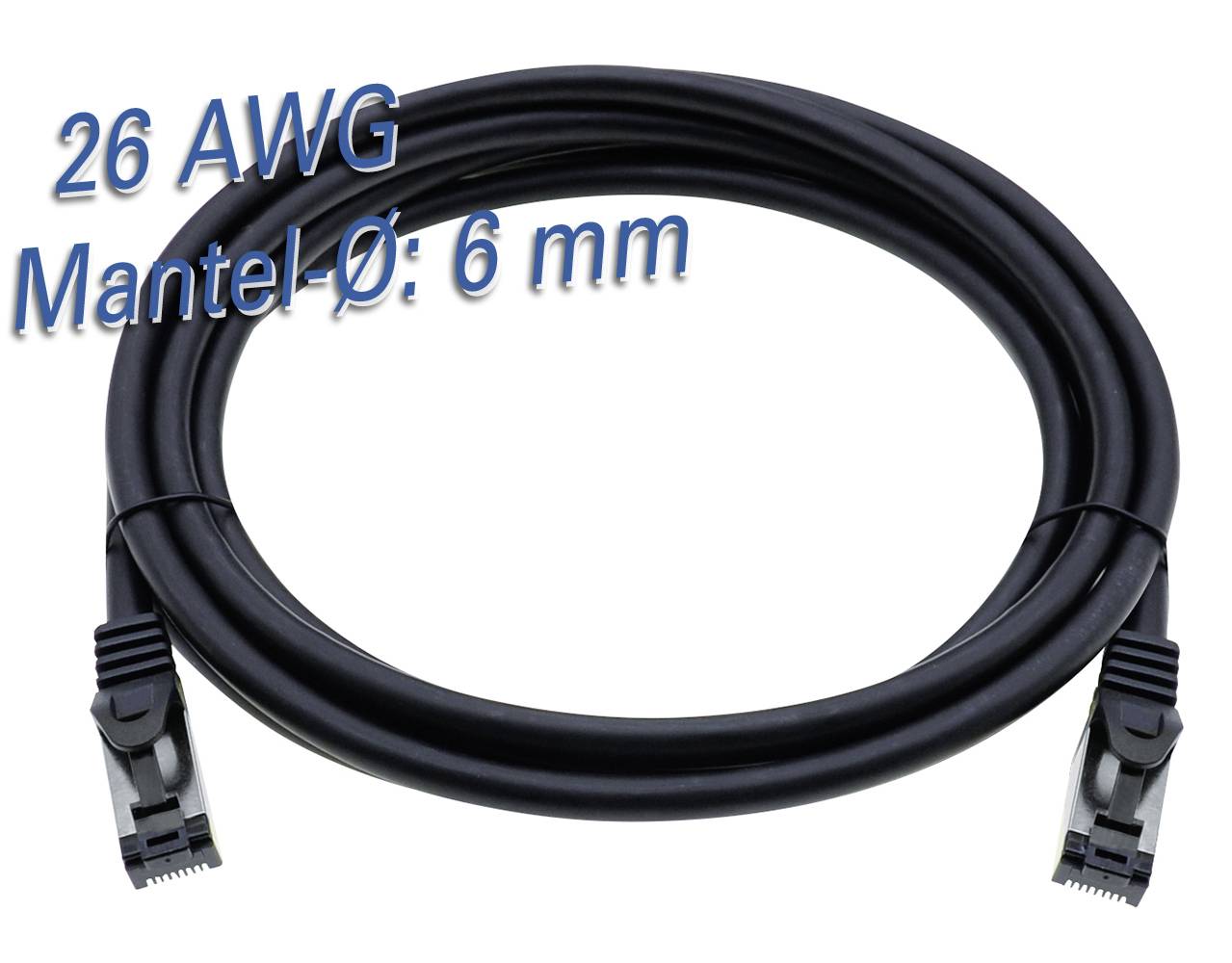 Maxtrack TI 29-1,5 L RJ45 Netzwerkkabel, Patchkabel CAT 8.1 S/FTP 1.50 m Schwarz 1 St.