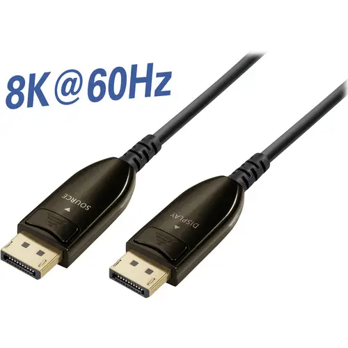 Maxtrack DisplayPort / Glasfaser Anschlusskabel DisplayPort Stecker, DisplayPort Stecker 30.00m Schwarz C 509-30ML 8K UHD Maxtrack DisplayPort / Glasfaser Anschlusskabel DisplayPort Stecker, DisplayPort Stecker 30.00m Schwarz C 509-30ML 8K UHD