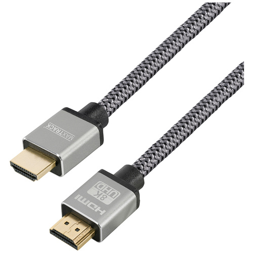 Câble de raccordement Maxtrack HDMI Fiche mâle HDMI-A, Fiche mâle HDMI-A 1.50 m noir C 221-1,5HNL Ultra HD (8K) Câble HDMI
