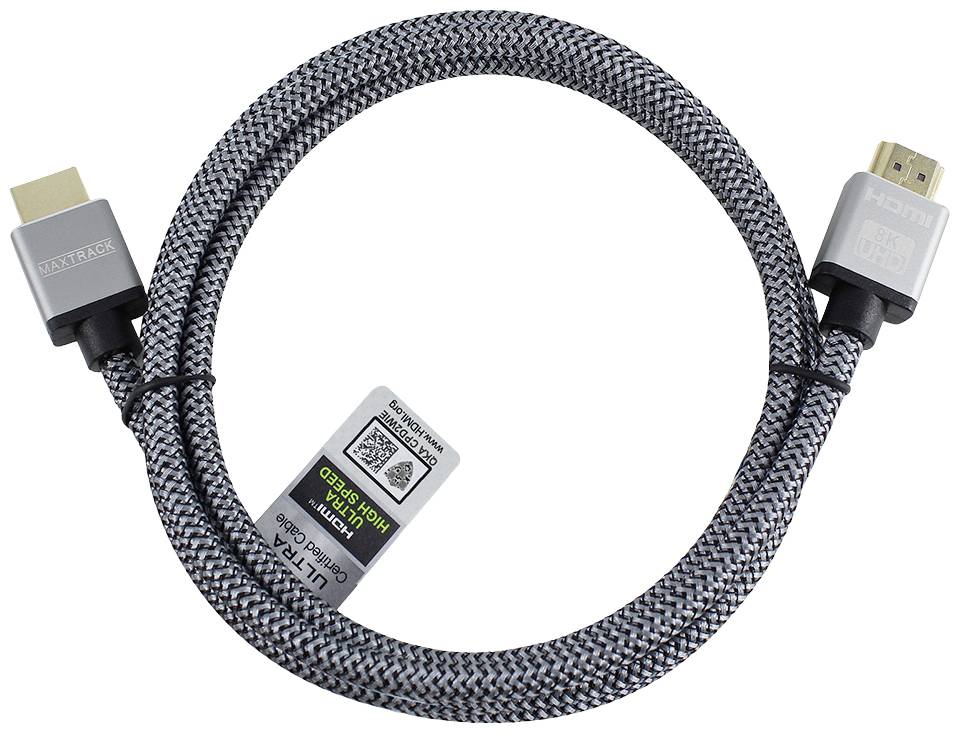 Maxtrack HDMI Anschlusskabel HDMI-A Stecker, HDMI-A Stecker 1.50m Schwarz C 221-1,5HNL 8K UHD HDMI-Kabel
