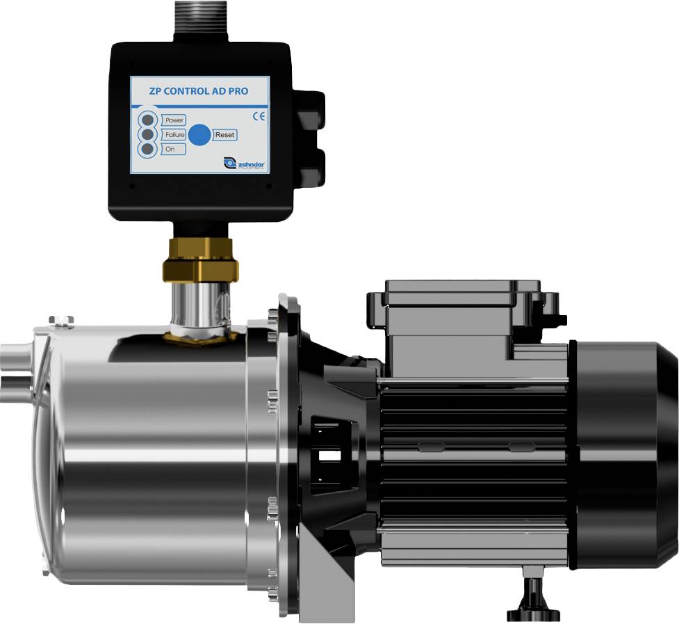 Pumpe mit Steuergerät, schwarz und silbern, zeigt mechanische Komponenten und Kontrollbildschirm. Geeignet für industrielle Anwendungen.
