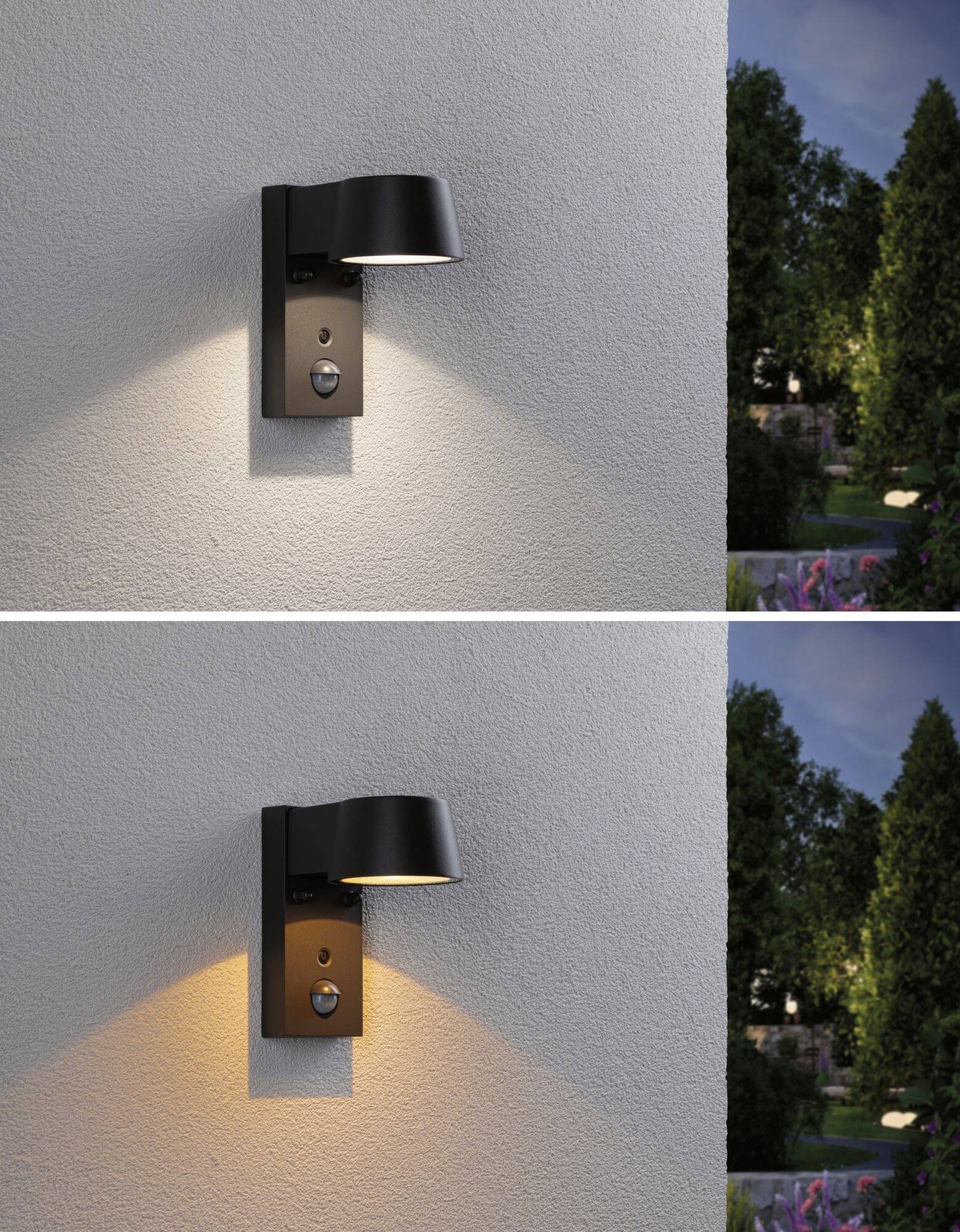 Paulmann Capea 2200K-3000K PIR 94714 Außenwandleuchte LED 6W Schwarz