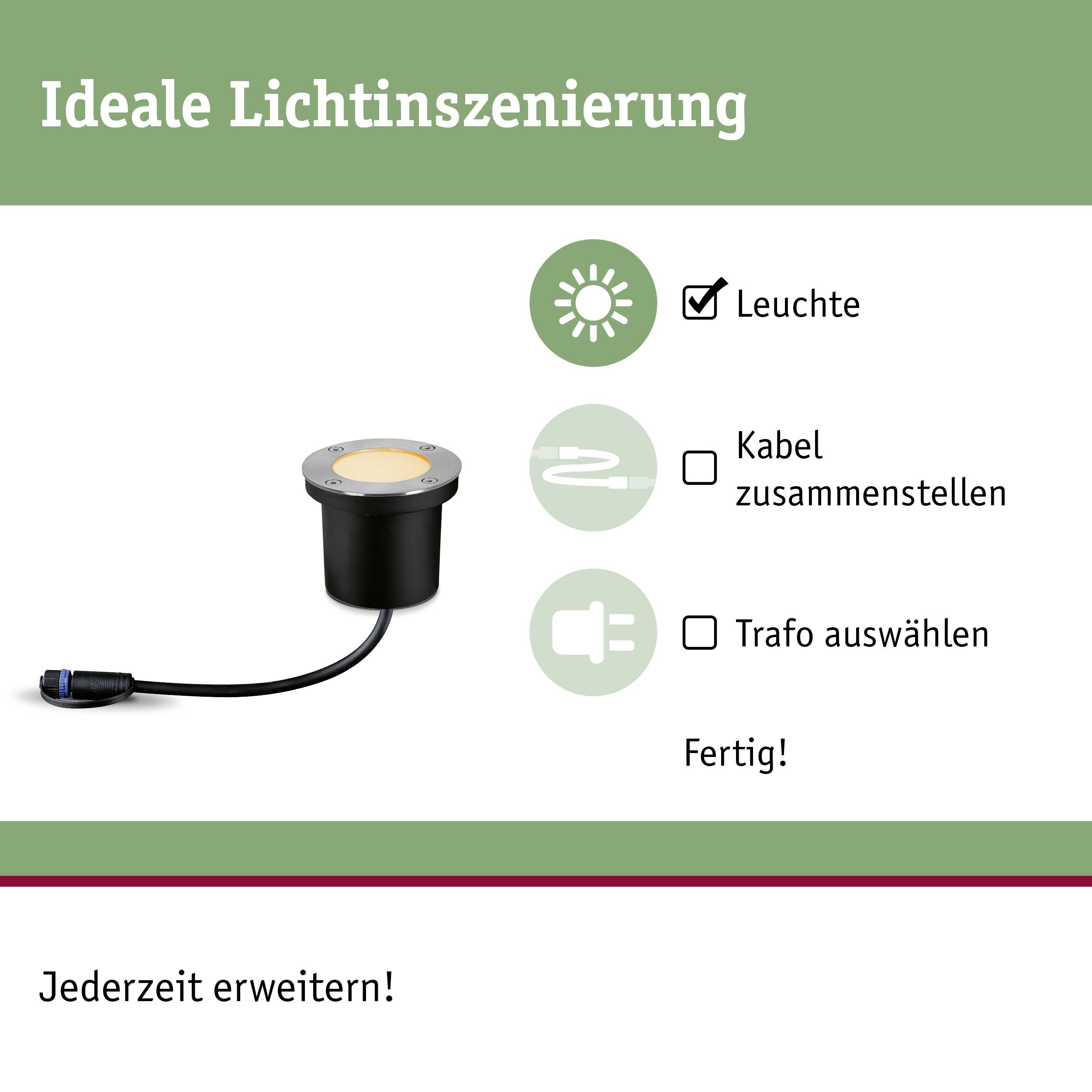 Paulmann P+S Floor insect friendly 94716 Beleuchtungssystem Plug & Shine LED-Gartenstrahler-Erweiterung LED 4.5W Gold Anthrazit