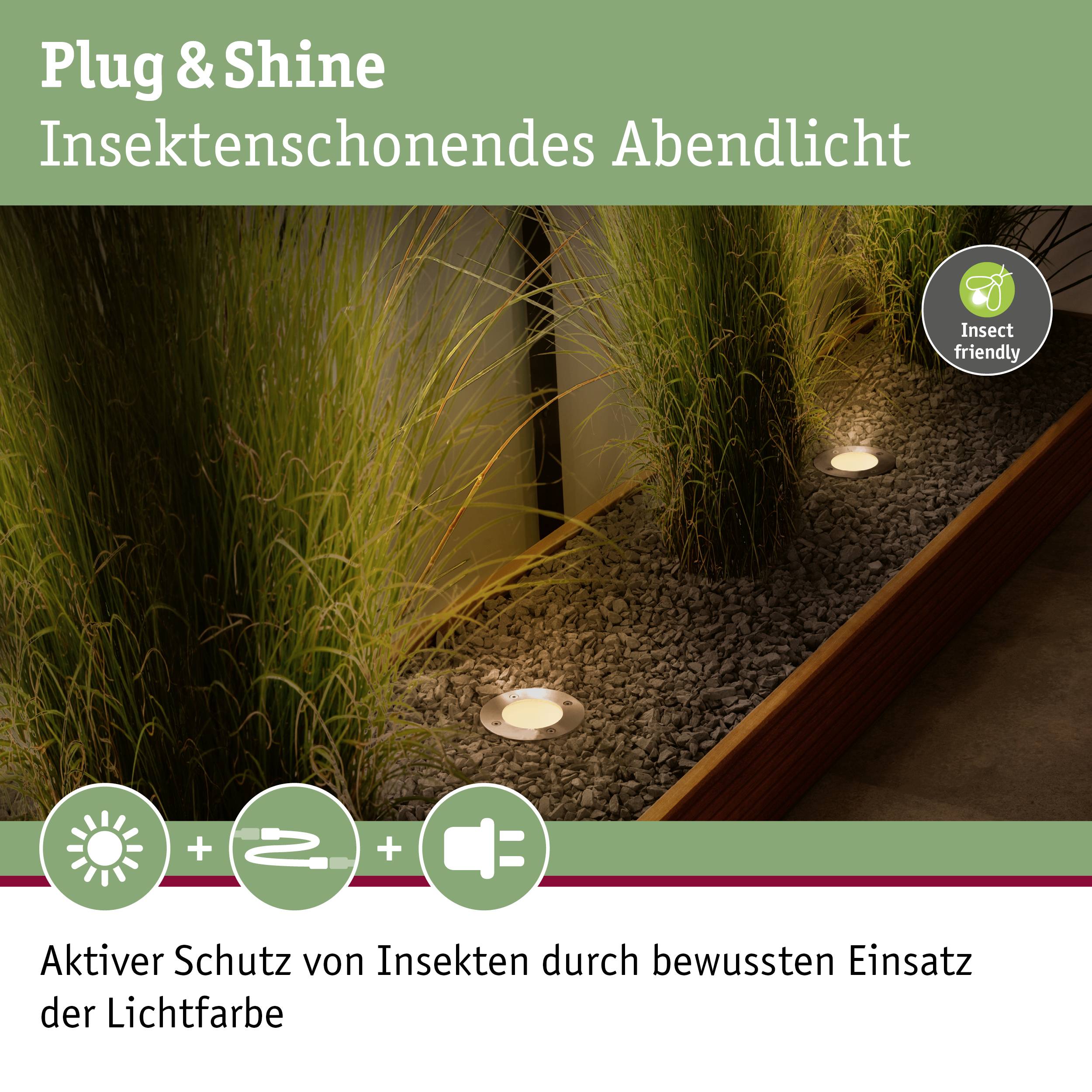 Paulmann P+S Floor insect friendly 94716 Beleuchtungssystem Plug & Shine LED-Gartenstrahler-Erweiterung LED 4.5W Gold Anthrazit