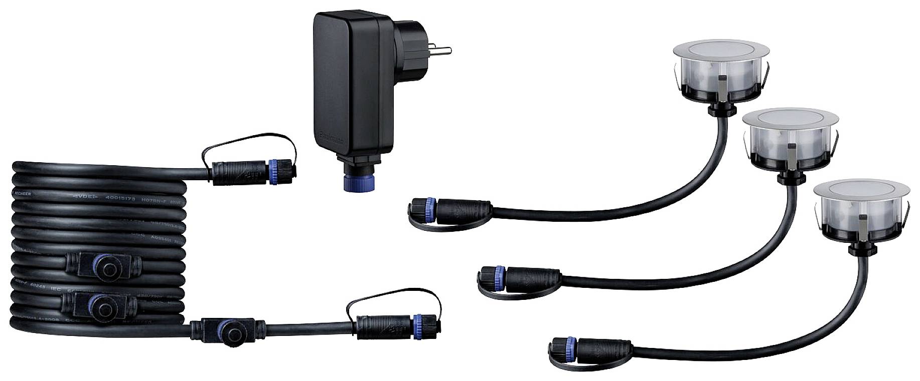 Paulmann P+S Floor Set insect friendly 94722 Beleuchtungssystem Plug & Shine LED-Gartenstrahler-Starter-Set LED 6W Gold Silber