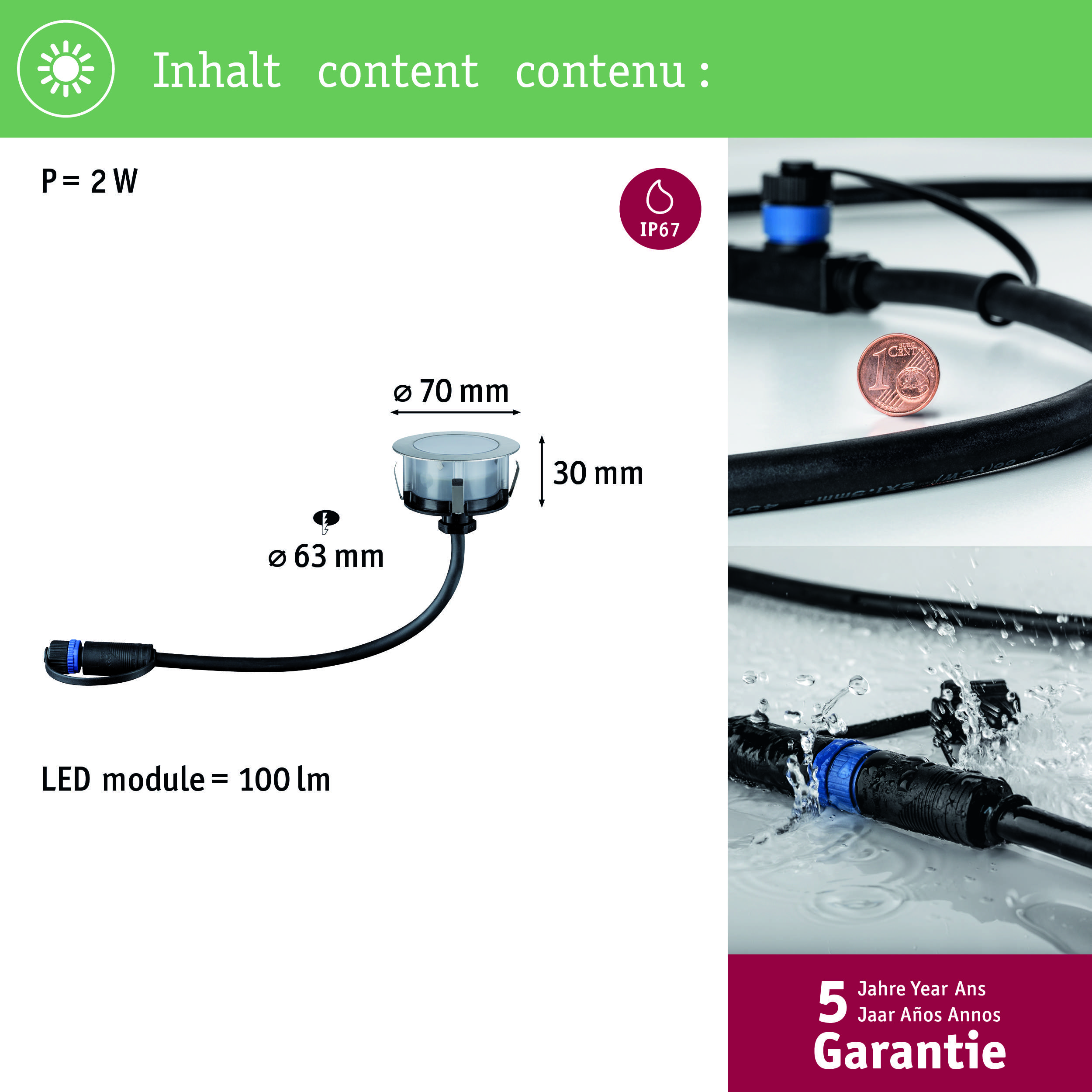 Paulmann P+S Floor insect friendly 94721 Beleuchtungssystem Plug & Shine LED-Gartenstrahler-Erweite