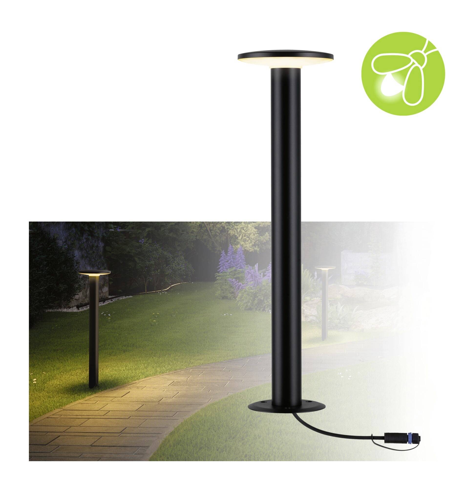 Paulmann P+S Poller Plate IP44 2200K 94723 Beleuchtungssystem Plug & Shine LED-Gartenstrahler LED 7W Gold Anthrazit