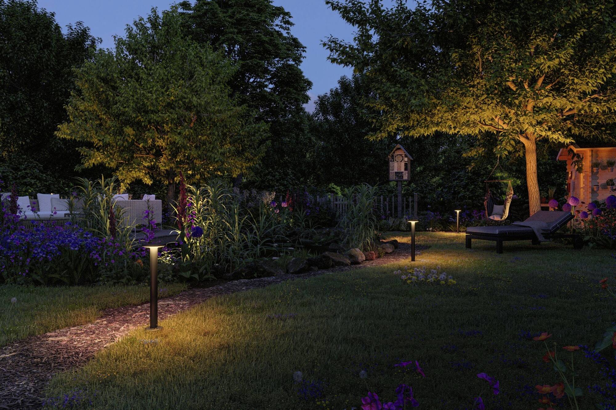 Paulmann P+S Poller Plate IP44 2200K 94723 Beleuchtungssystem Plug & Shine LED-Gartenstrahler LED 7W Gold Anthrazit