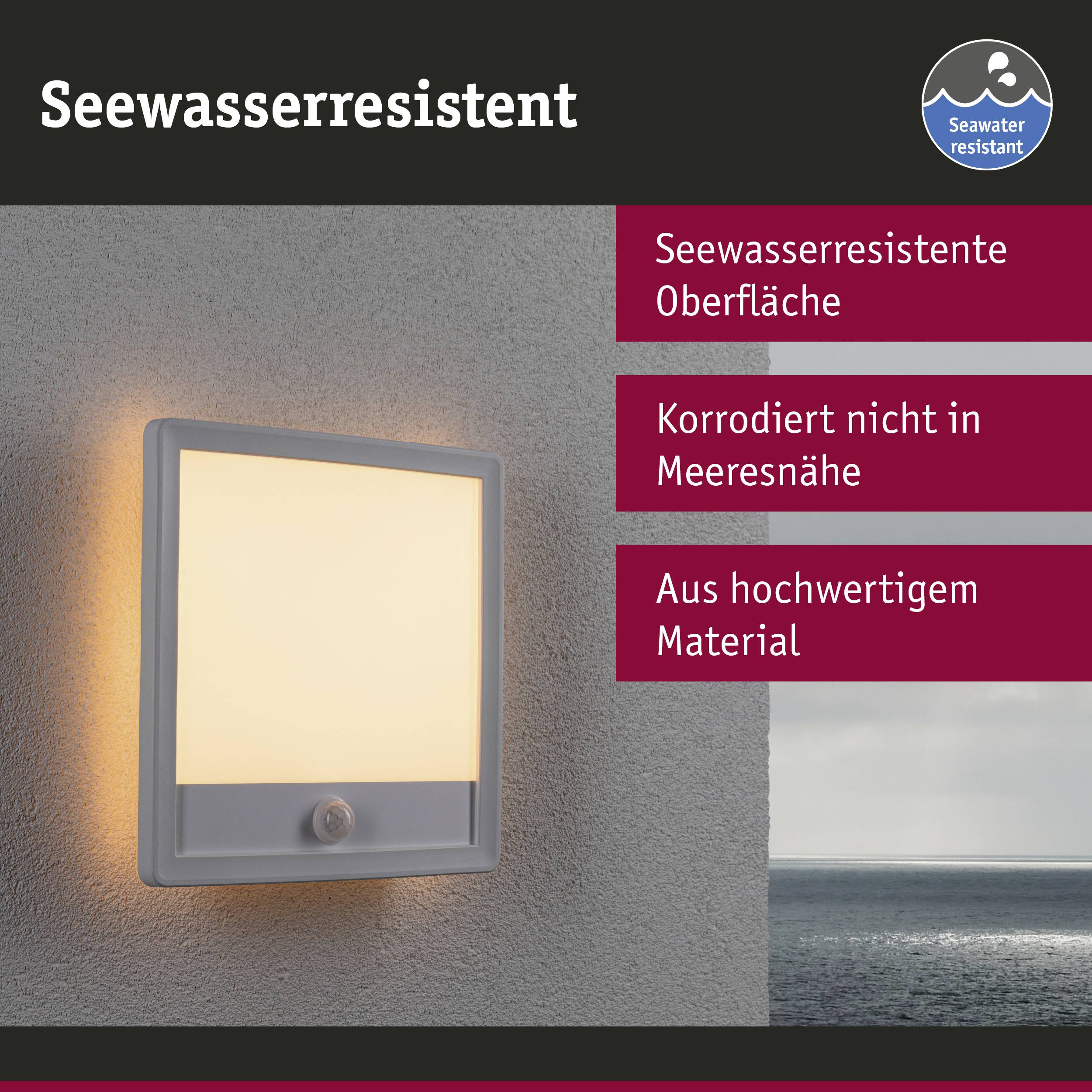 Paulmann 94707 Lamina PIR 2200K eck. Weiß LED-Deckenleuchte LED 14W Weiß