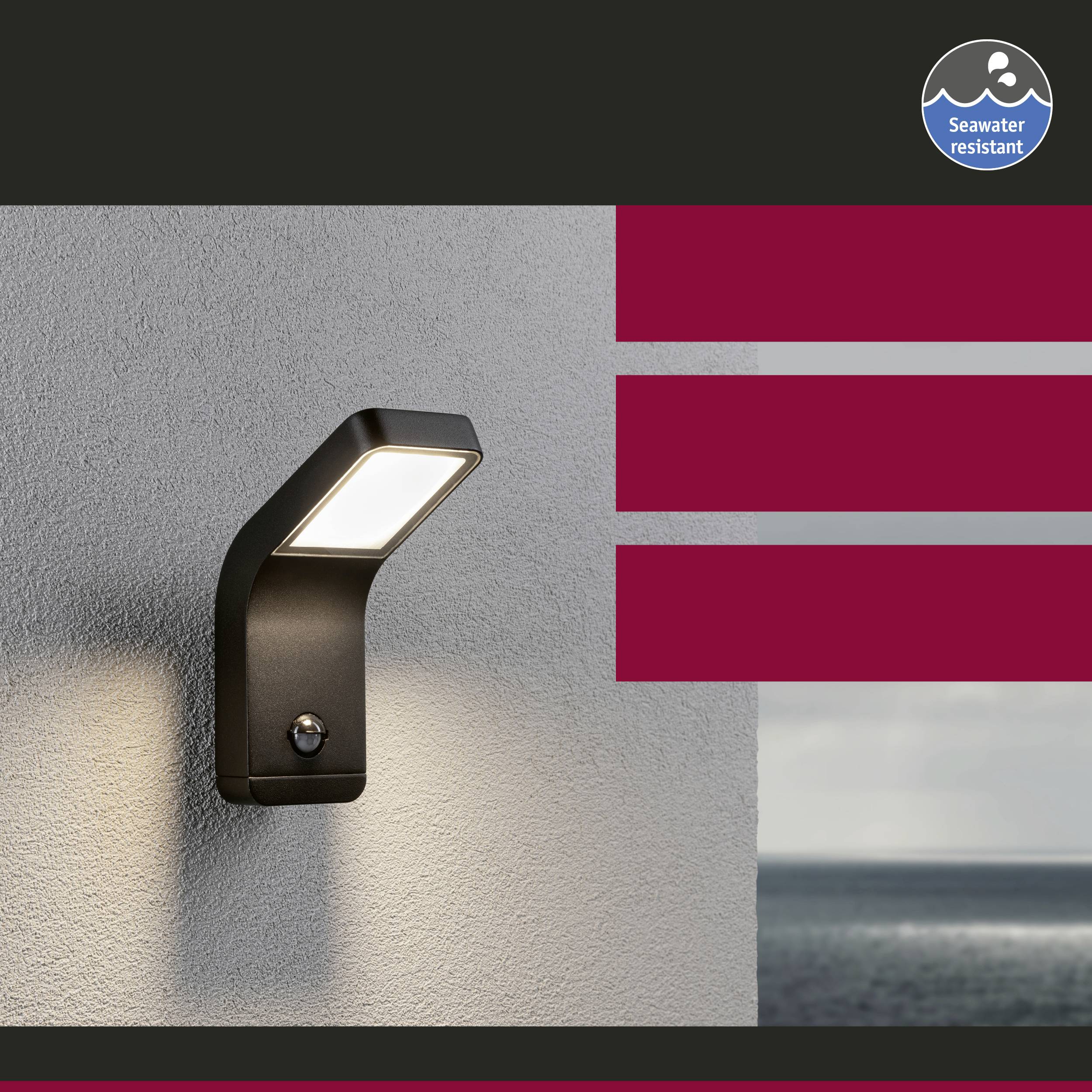 Paulmann Kulma PIR Wand anthrazit 94745 Außenwandleuchte LED 7.5W Anthrazit