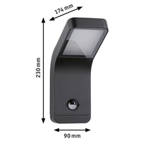 Paulmann Kulma PIR Wand anthrazit 94745 Außenwandleuchte LED 7.5W Anthrazit Paulmann Kulma PIR Wand anthrazit 94745 Außenwandleuchte LED 7.5W Anthrazit