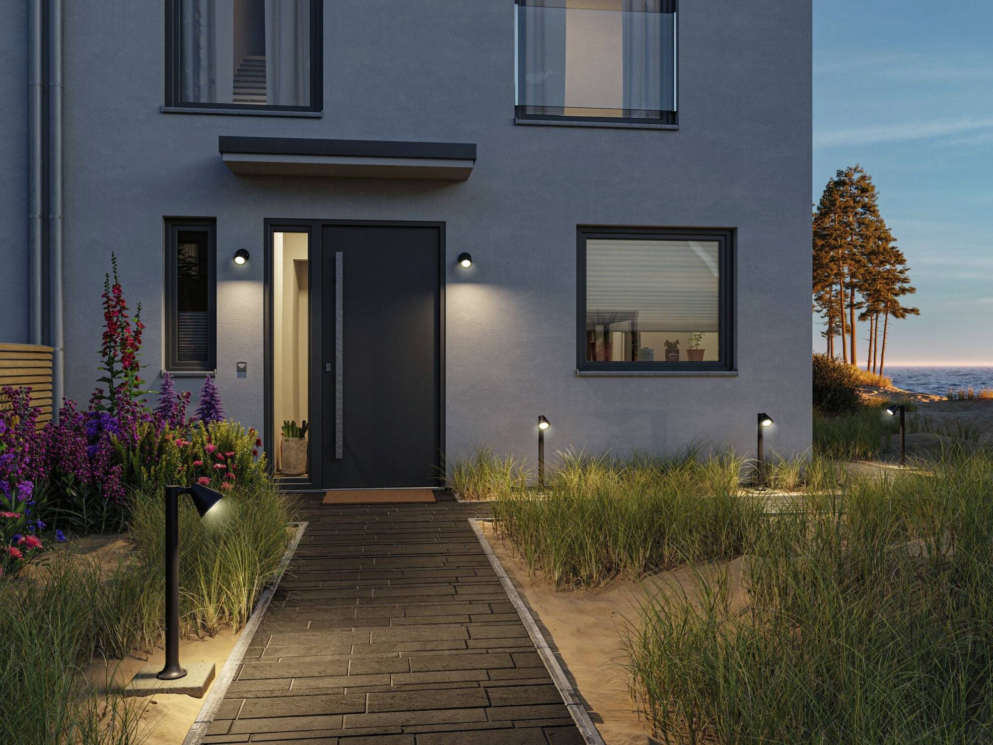 Paulmann Trian Wand 94734 Außenwandleuchte Anthrazit