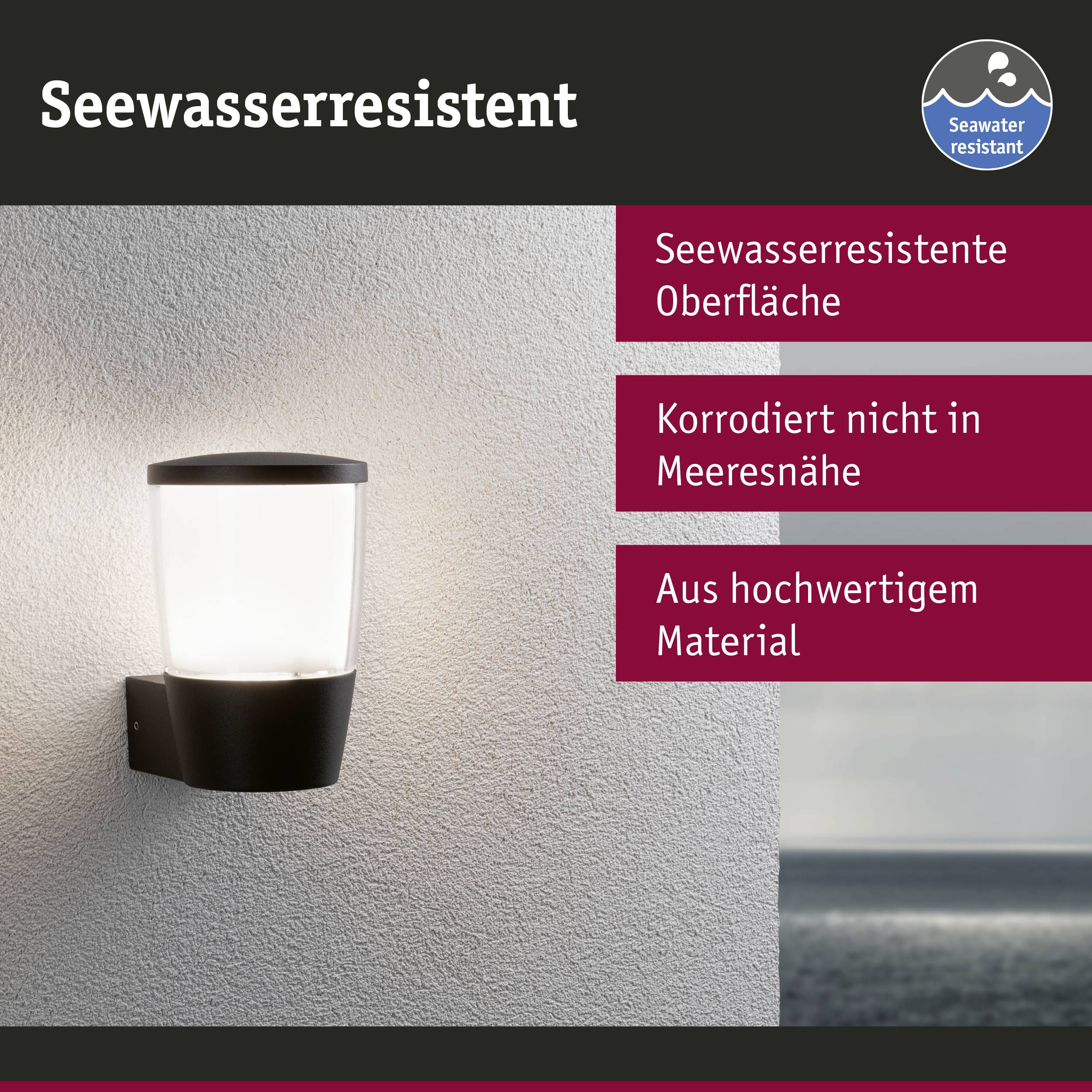 Paulmann Bako Wand anthrazit 94740 Außenwandleuchte E14 Anthrazit