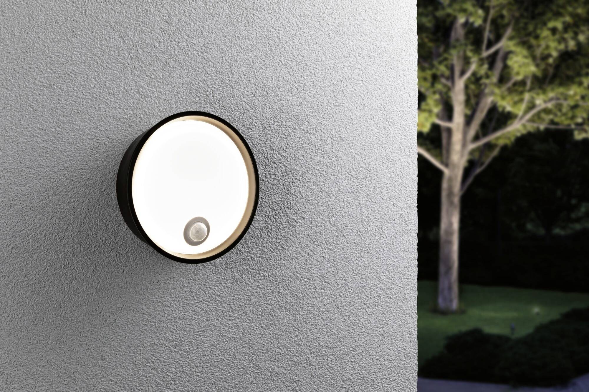 Paulmann Platomo PIR schwarz 94698 Außenwandleuchte LED 14.5W Schwarz