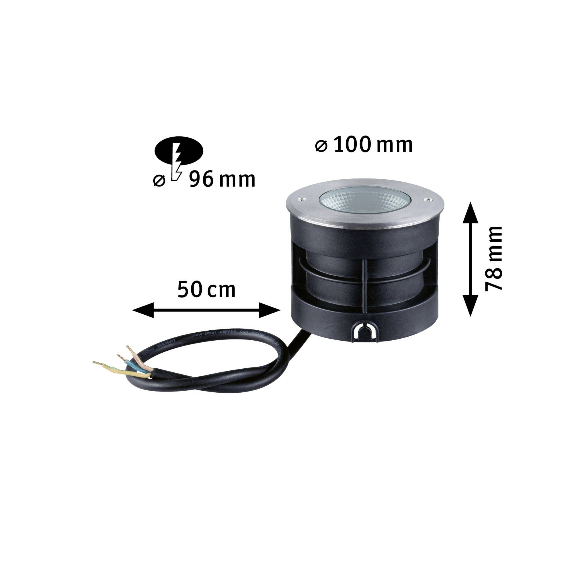 Paulmann Vanea 3,5W 3000K 94748 Bodeneinbauleuchte LED 3.5W Aluminium