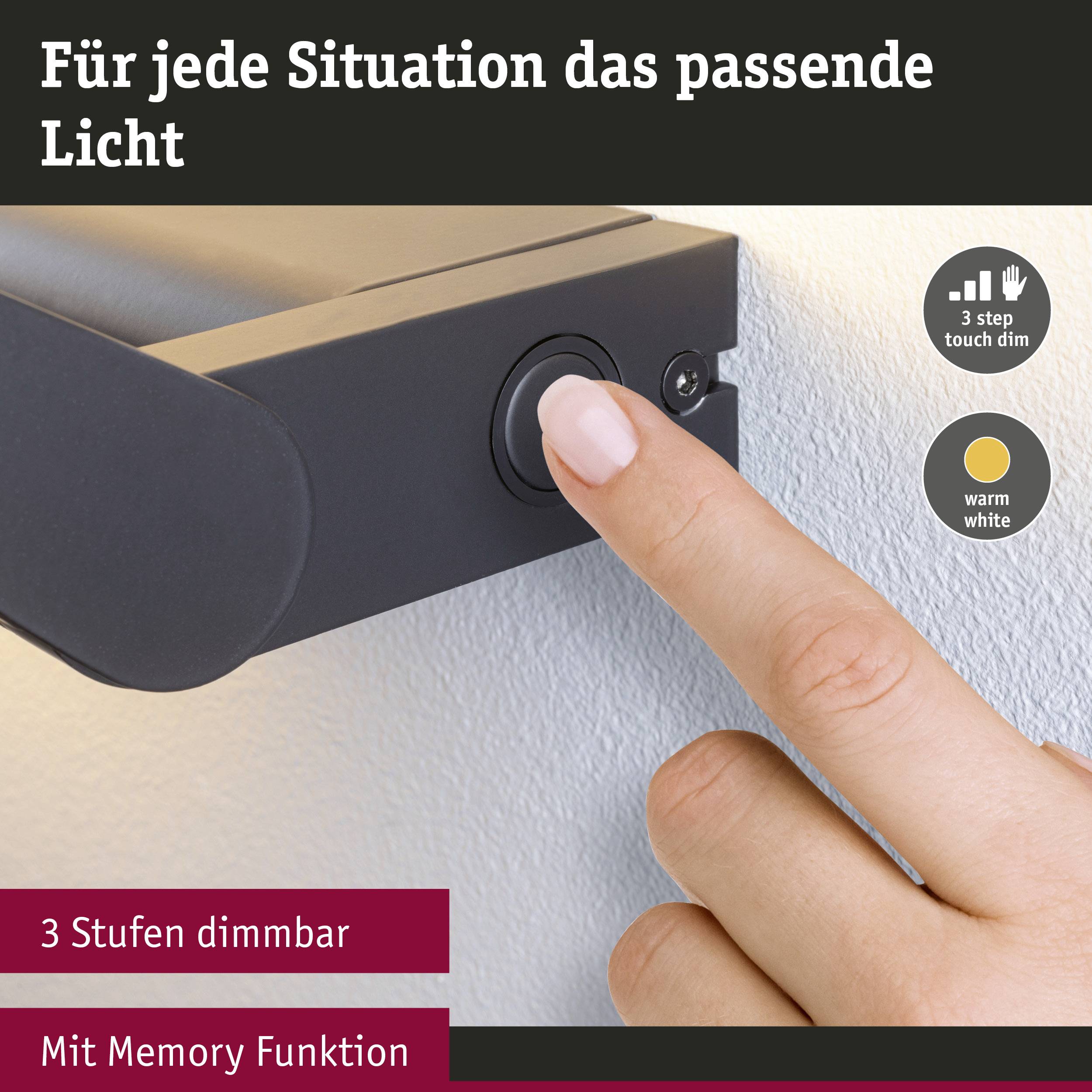 Paulmann Ranva 79505 Wandleuchte 13W LED Schwarz (matt)