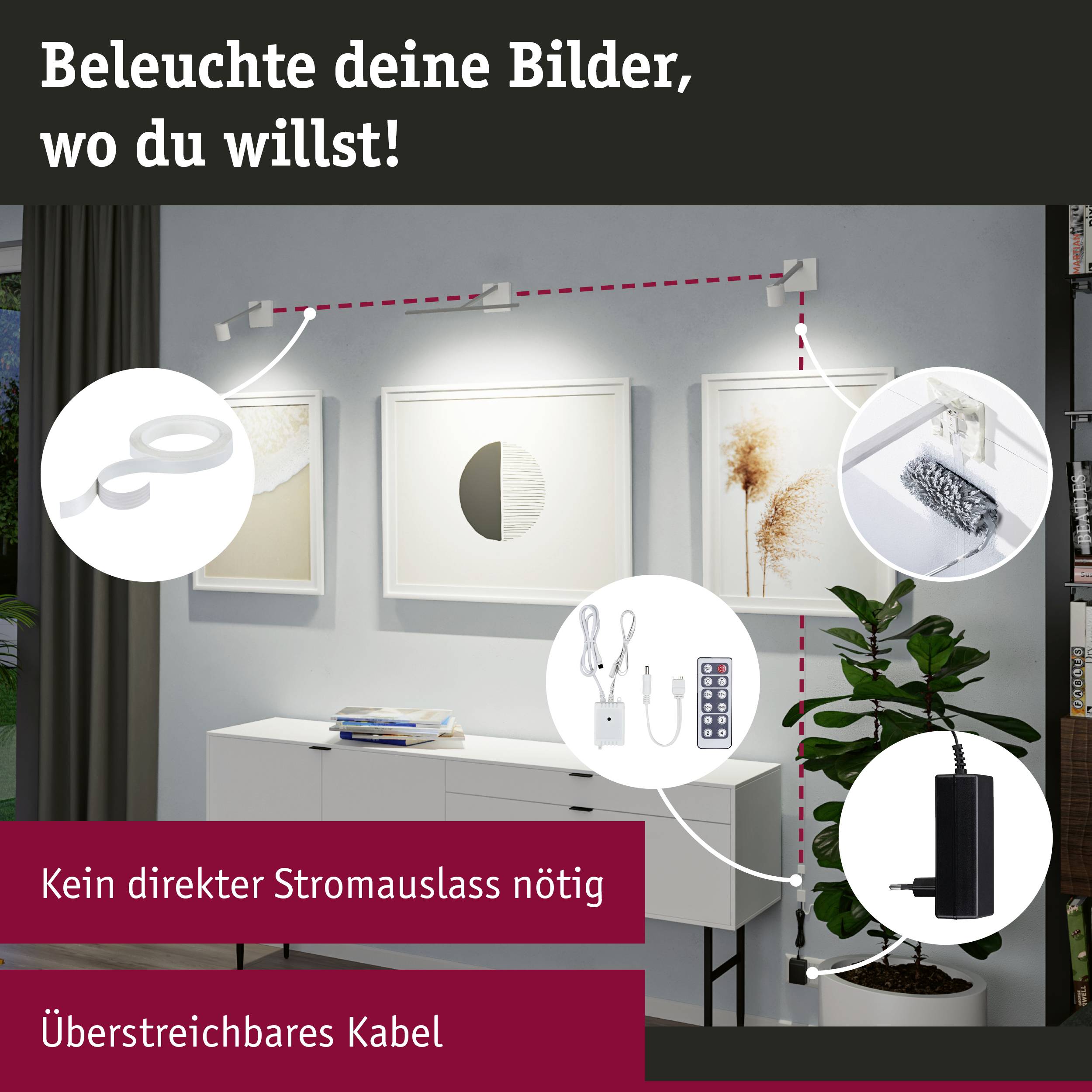 Paulmann Adelia SET 95576 LED-Bilderleuchte 4.5W LED Aluminium (gebürstet)