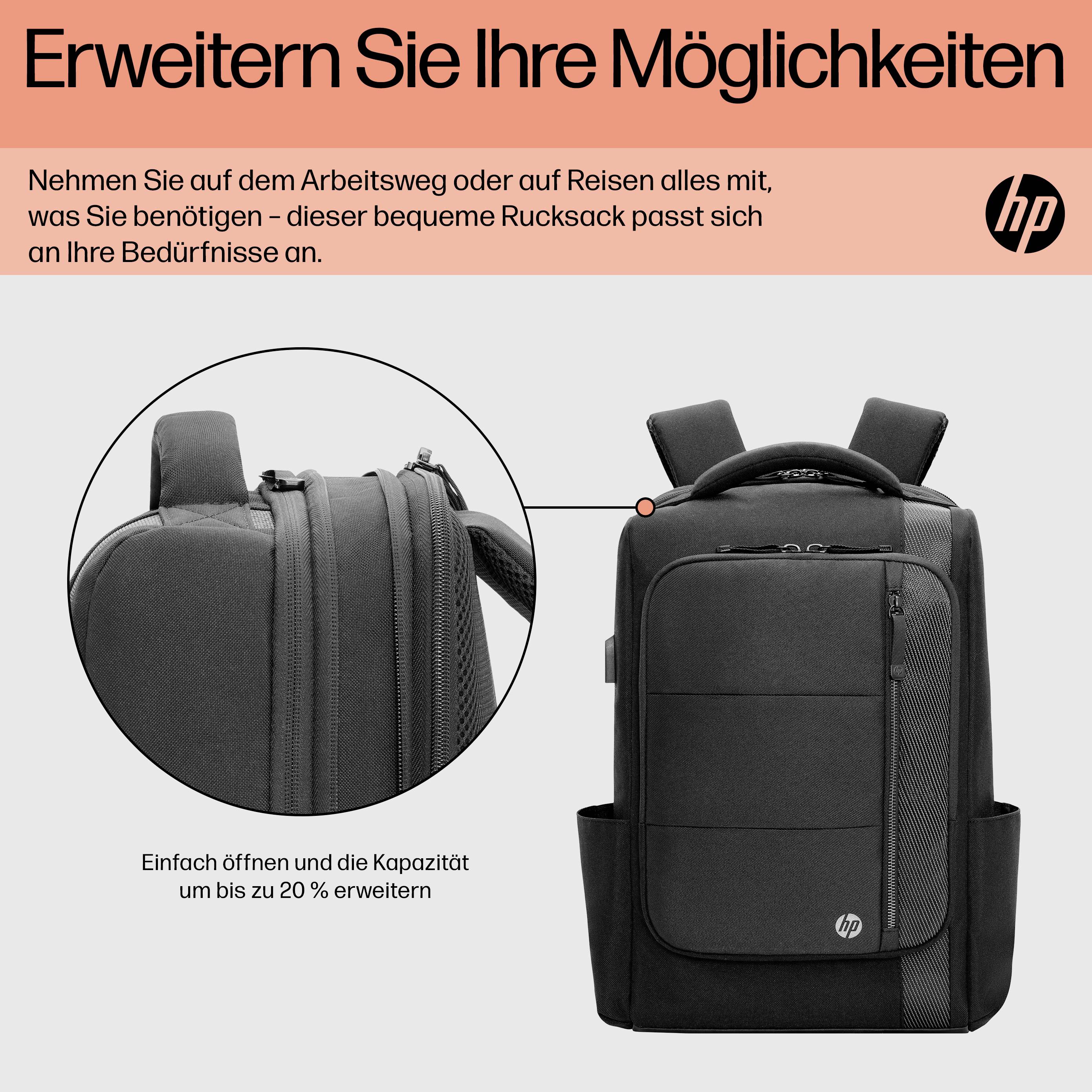 HP Notebook Rucksack Renew Executive 16-inch Laptop Backpack Passend für maximal: 40,6cm (16") Schwarz