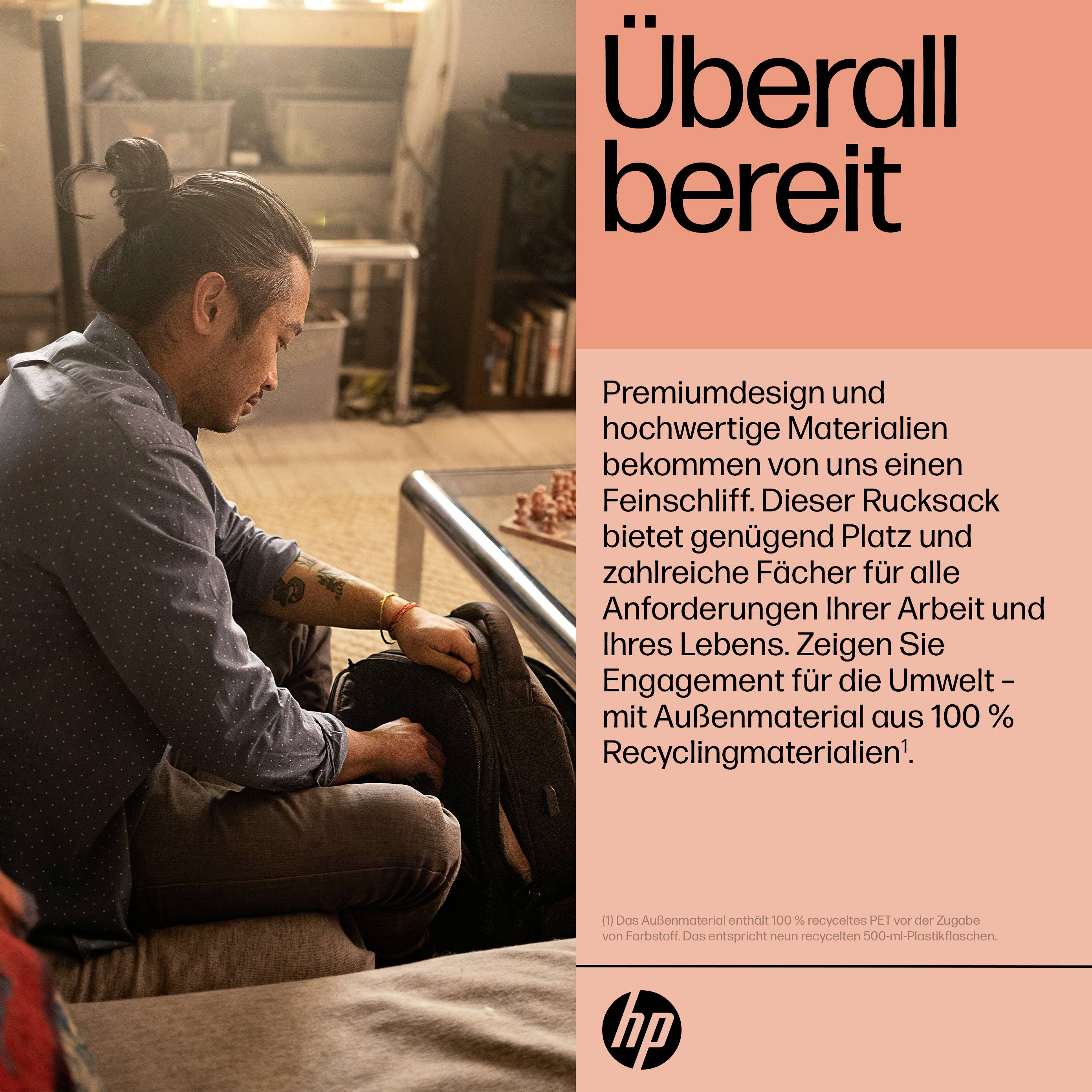 HP Notebook Rucksack Renew Executive 16-inch Laptop Backpack Passend für maximal: 40,6cm (16") Schwarz
