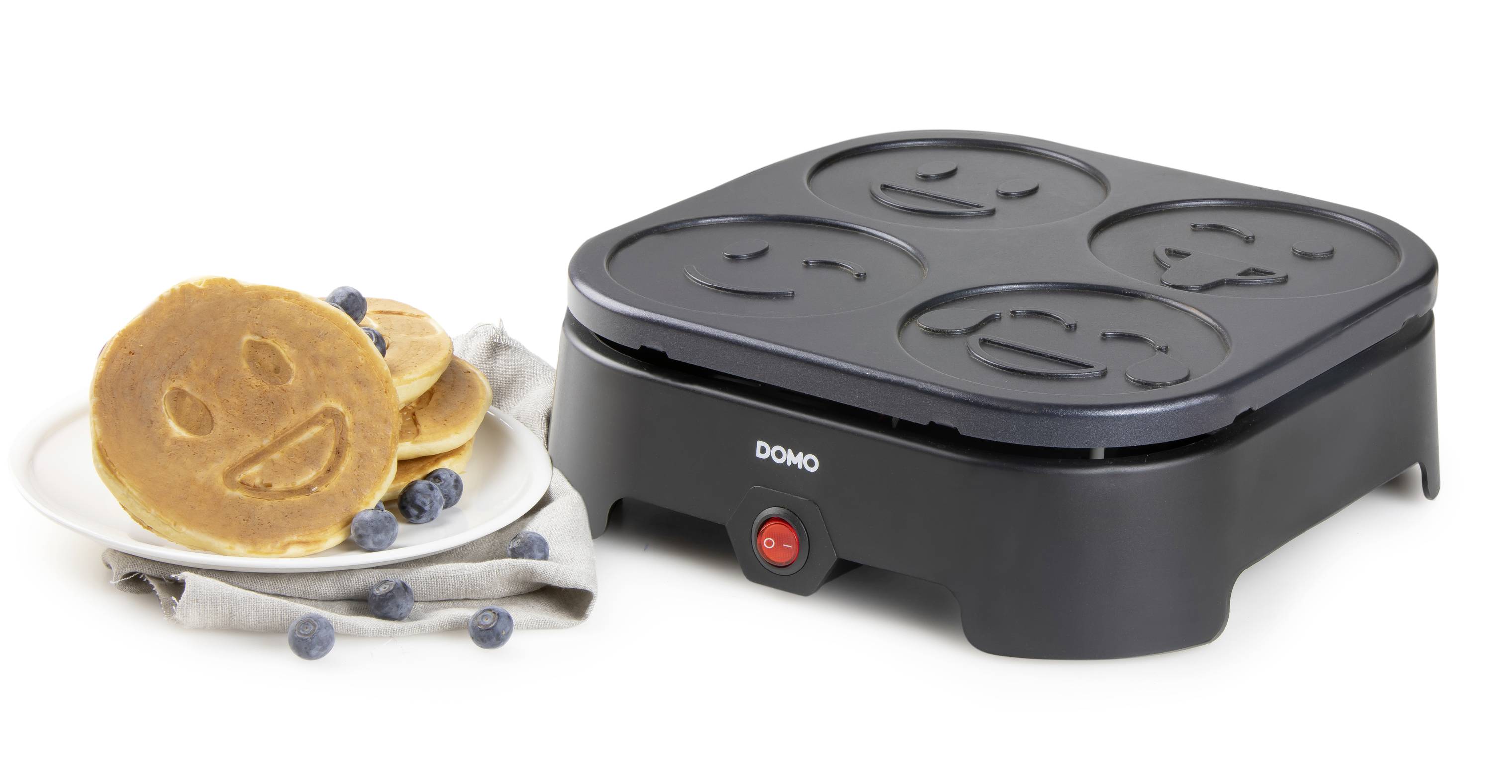 DOMO PANCAKE MAKER EMOJI Pancake-Maker Antihaftbeschichtung Schwarz
