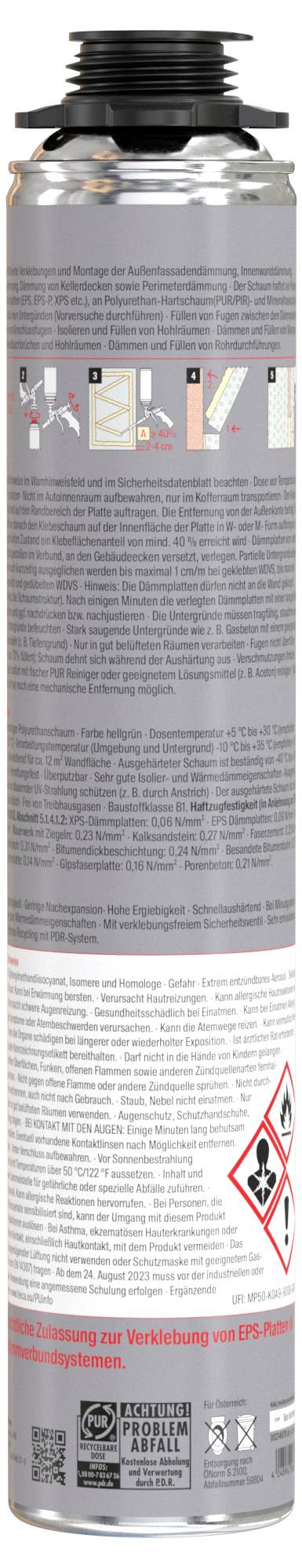 Fischer 539164 Klebeschaum Herstellerfarbe Hellgrün 539164 750ml