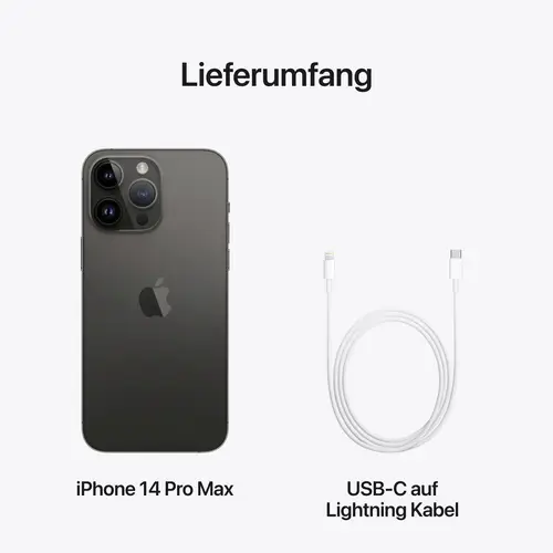 Apple iPhone 14 Pro Max Space Schwarz 256 GB 17 cm (6.7 Zoll) Apple iPhone 14 Pro Max Space Schwarz 256 GB 17 cm (6.7 Zoll)