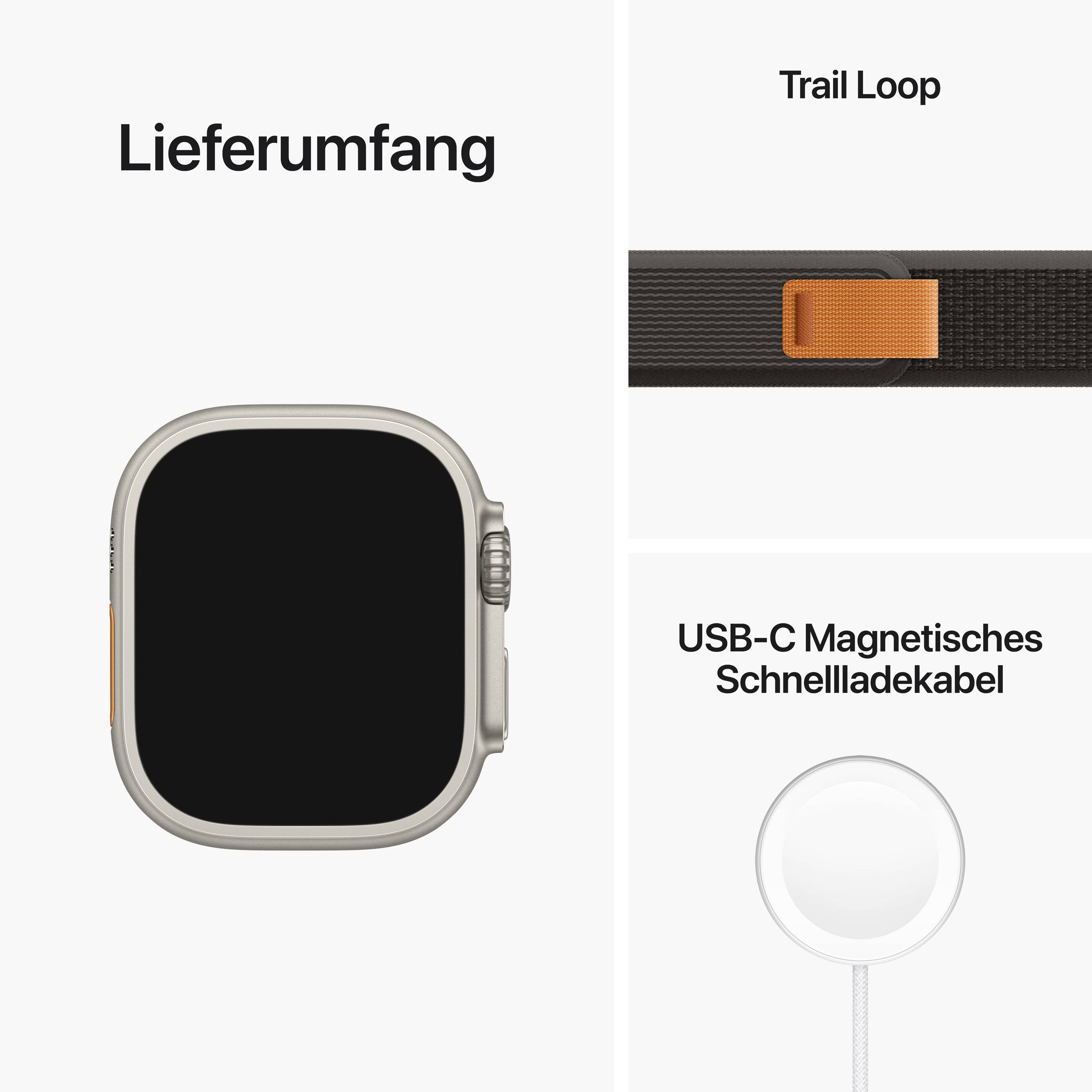 Apple Watch Ultra (1. Generation) Apple Watch 49 mm S/M Schwarz, Grau