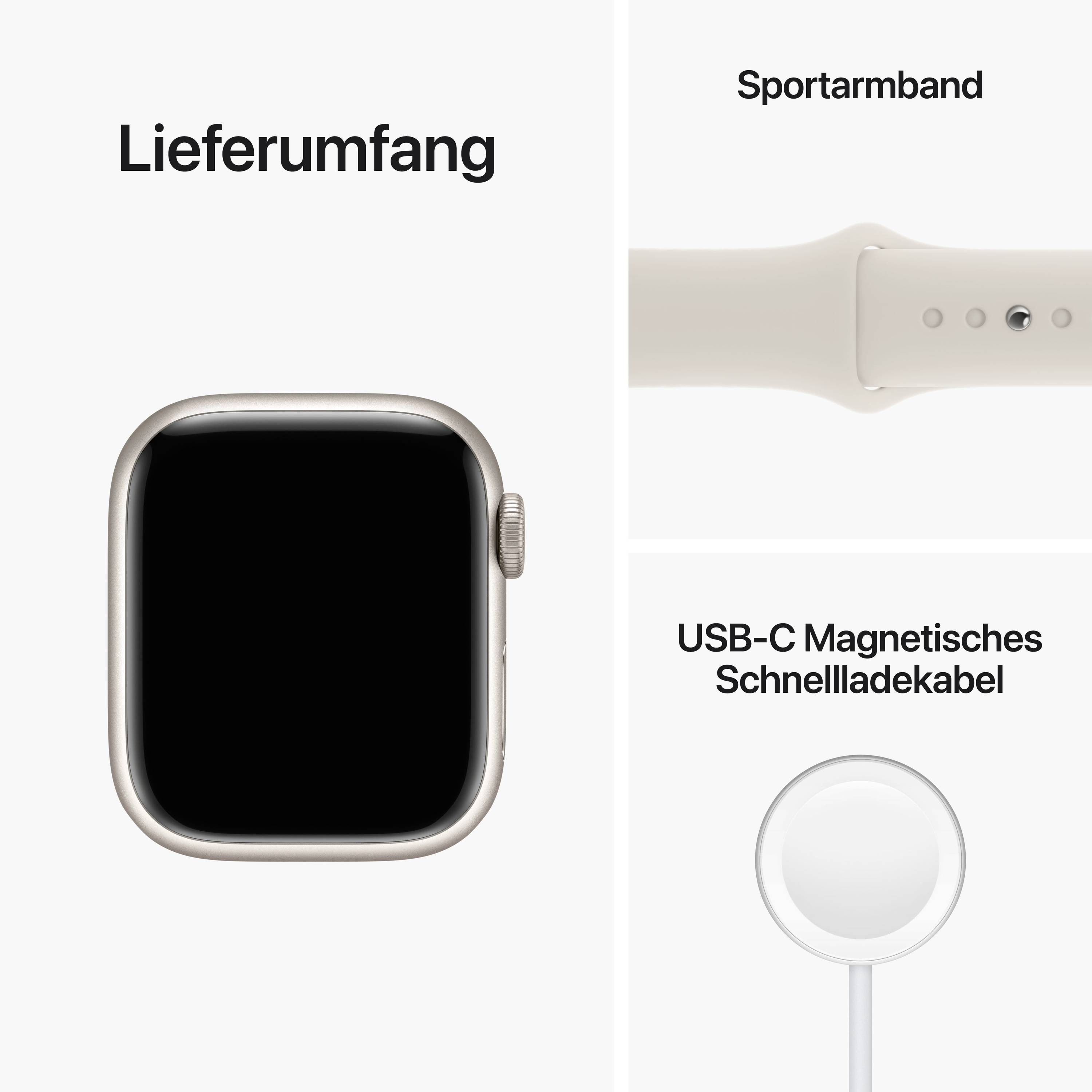 Apple Watch Series 8 GPS + Cellular 41 mm Aluminiumgehäuse Polarstern Sport Band Polarstern