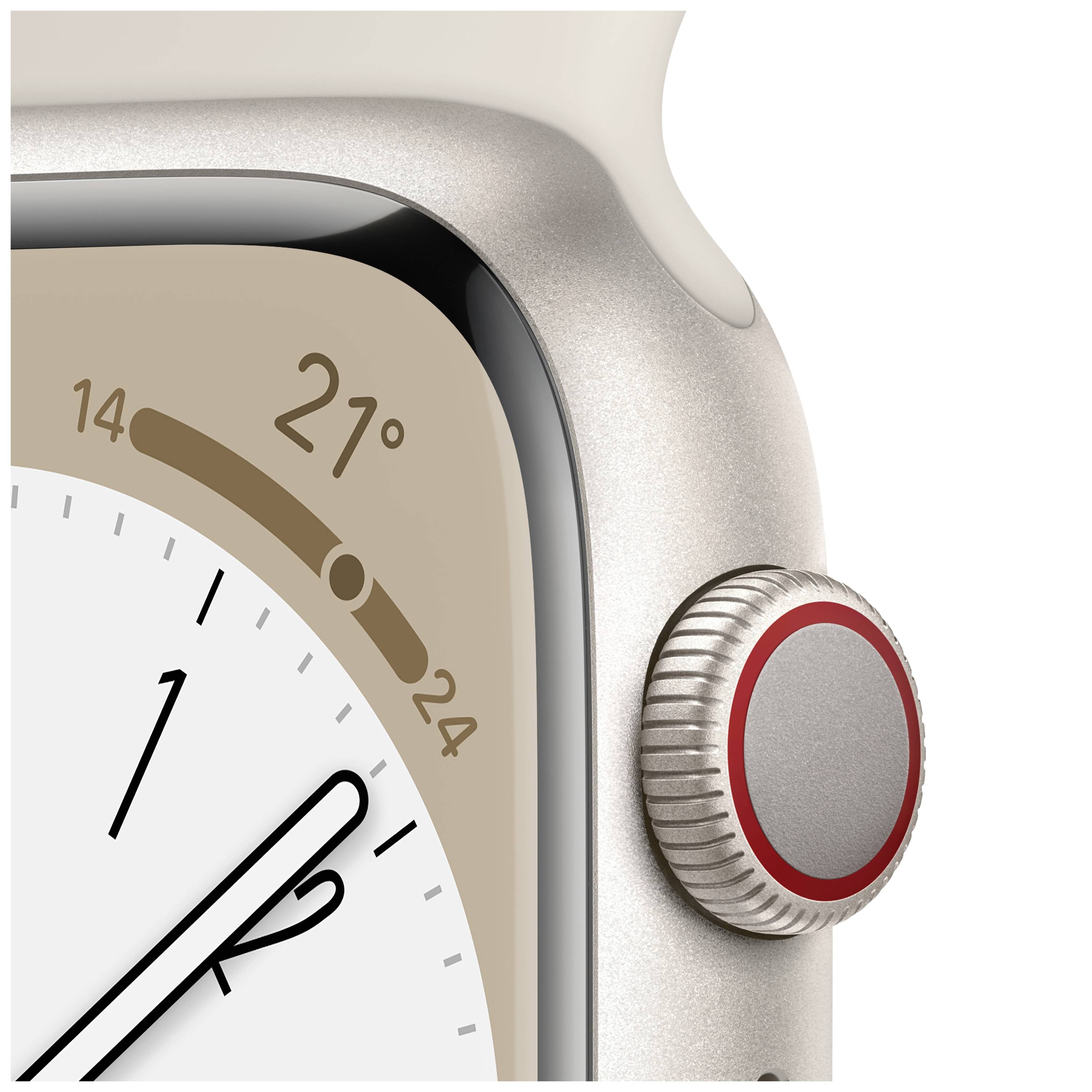 Apple Watch Series 8 GPS + Cellular 45 mm Aluminiumgehäuse Polarstern Sport Band Polarstern