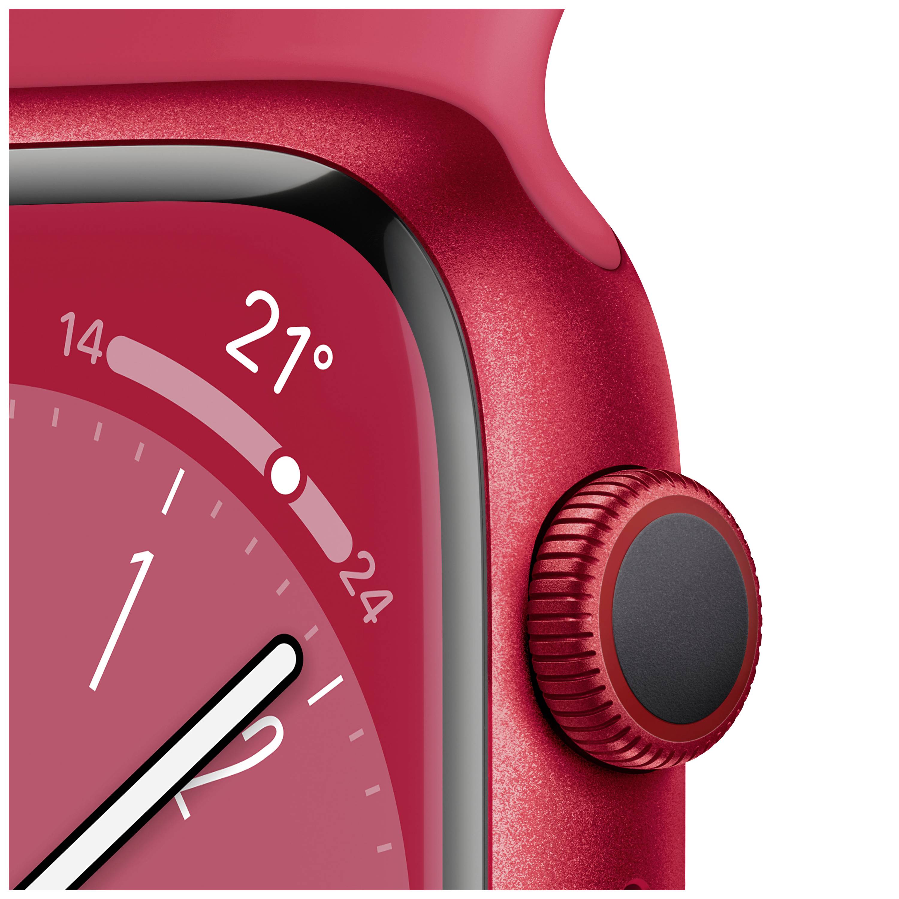 Apple Watch Series 8 GPS + Cellular 45 mm Aluminiumgehäuse (PRODUCT) RED™ Sport Band (PRODUCT) RED™