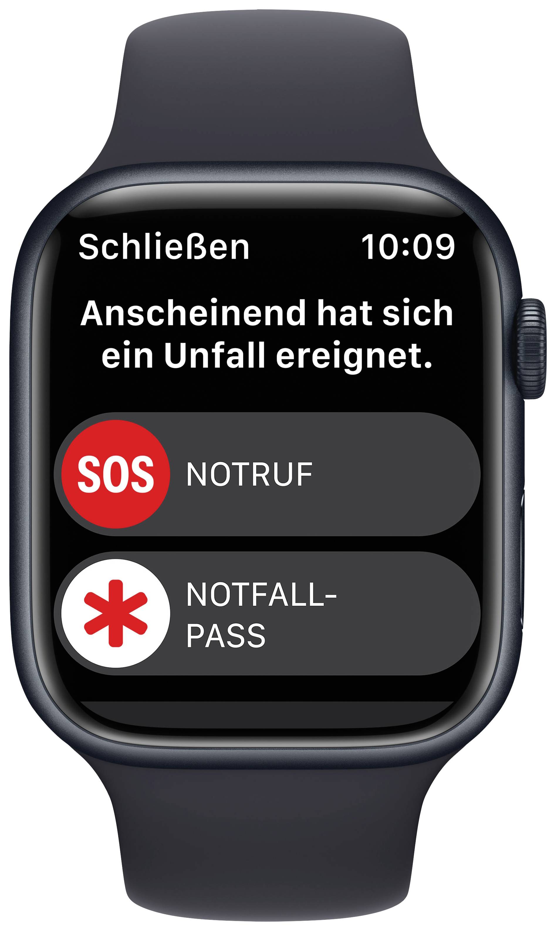 Apple Watch Series 8 GPS 45 mm Aluminiumgehäuse Mitternacht Sport Band Mitternacht