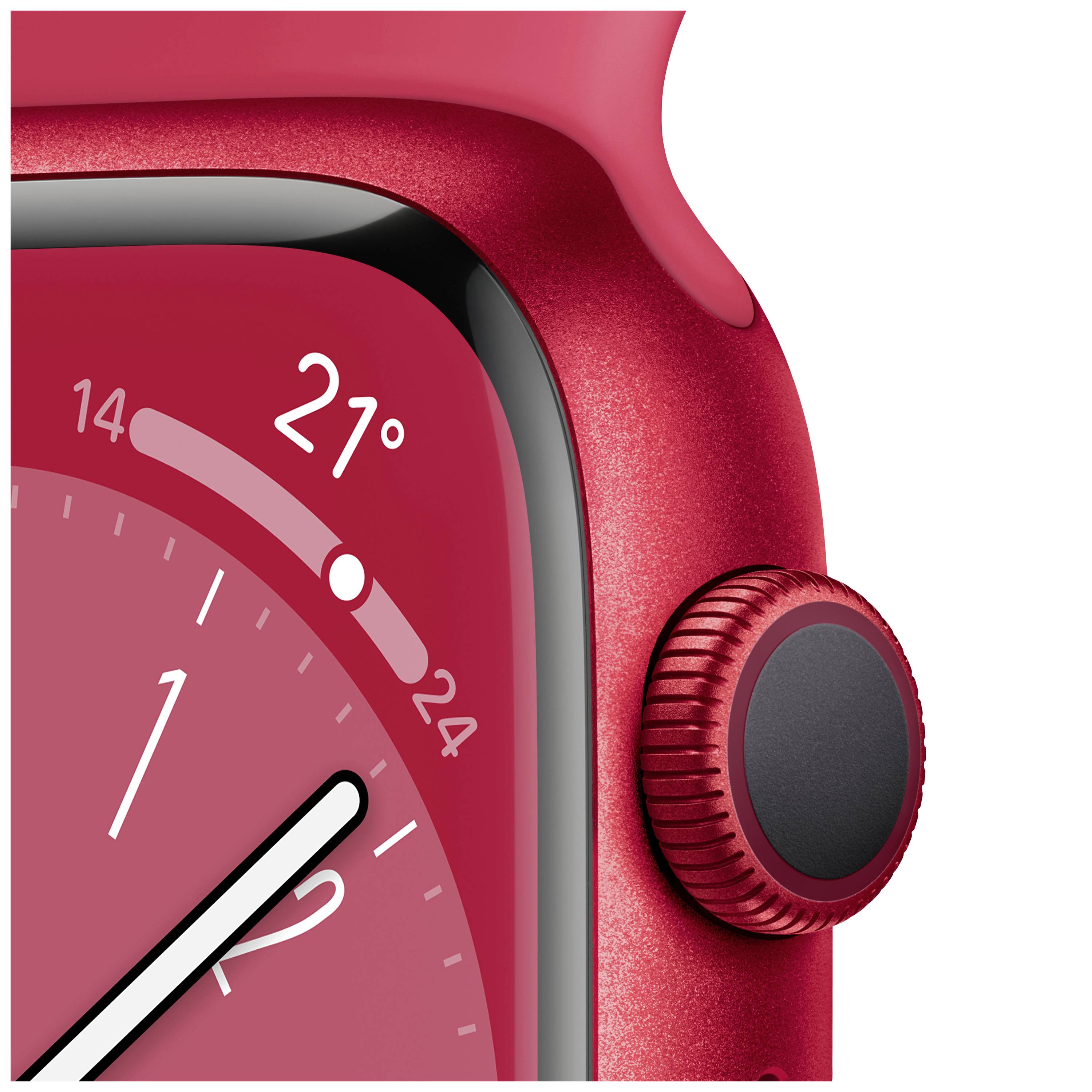 Apple Watch Series 8 GPS 45 mm Aluminiumgehäuse (PRODUCT) RED™ Sport Band (PRODUCT) RED™