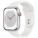 Apple Watch Series 8 GPS + Cellular 45 mm Aluminiumgehäuse Silber Sport Band Weiß