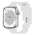 Apple Watch Series 8 GPS + Cellular 45mm Aluminiumgehäuse Silber Sport Band Weiß