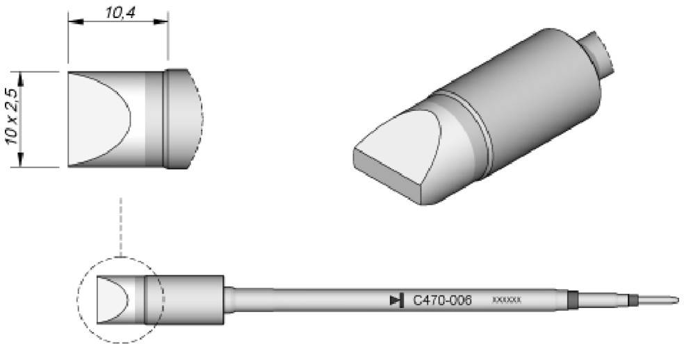 JBC Tools C470006 Lötspitze Meißelform, gerade Spitzen-Größe 2.5 mm Inhalt 1 St.