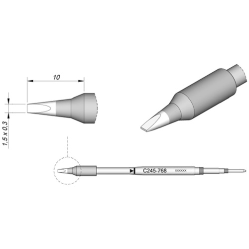 JBC Tools C245768 Lötspitze Meißelform, gerade Spitzen-Größe 0.3 mm Inhalt 1 St.