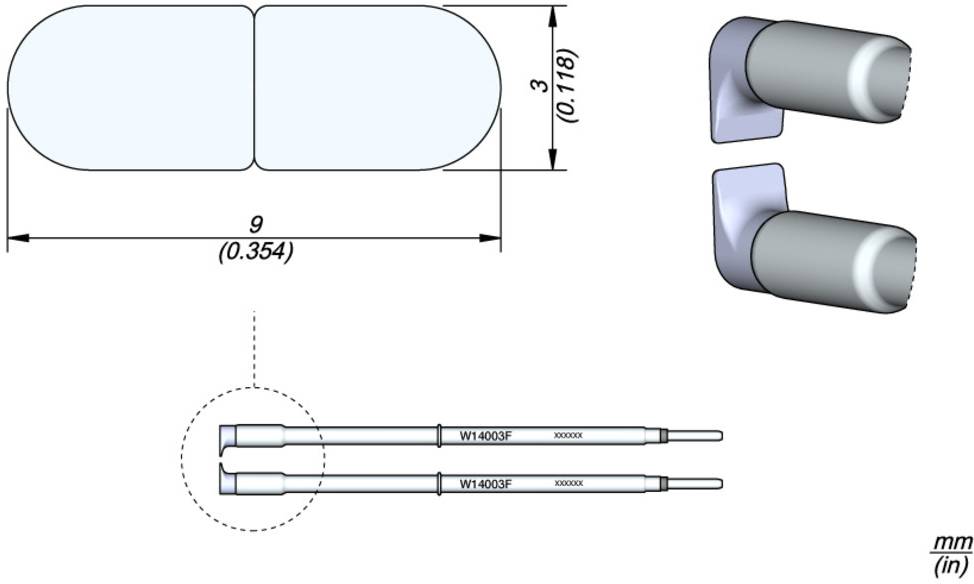 JBC Tools W14003F Abisolierkartusche (Ø x L) 3 mm x 9 mm 2 St.