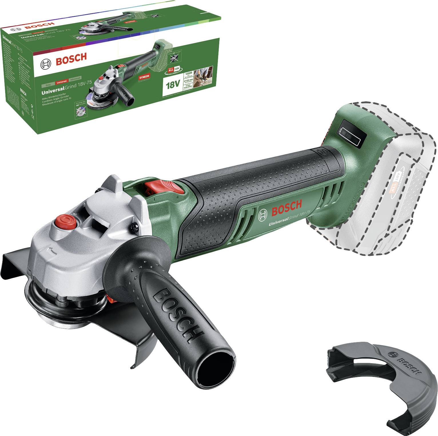 Bosch Home and Garden UniversalGrind 18V-75 06033E5001 Akku-Winkelschleifer 125 mm ohne Akku 18 V