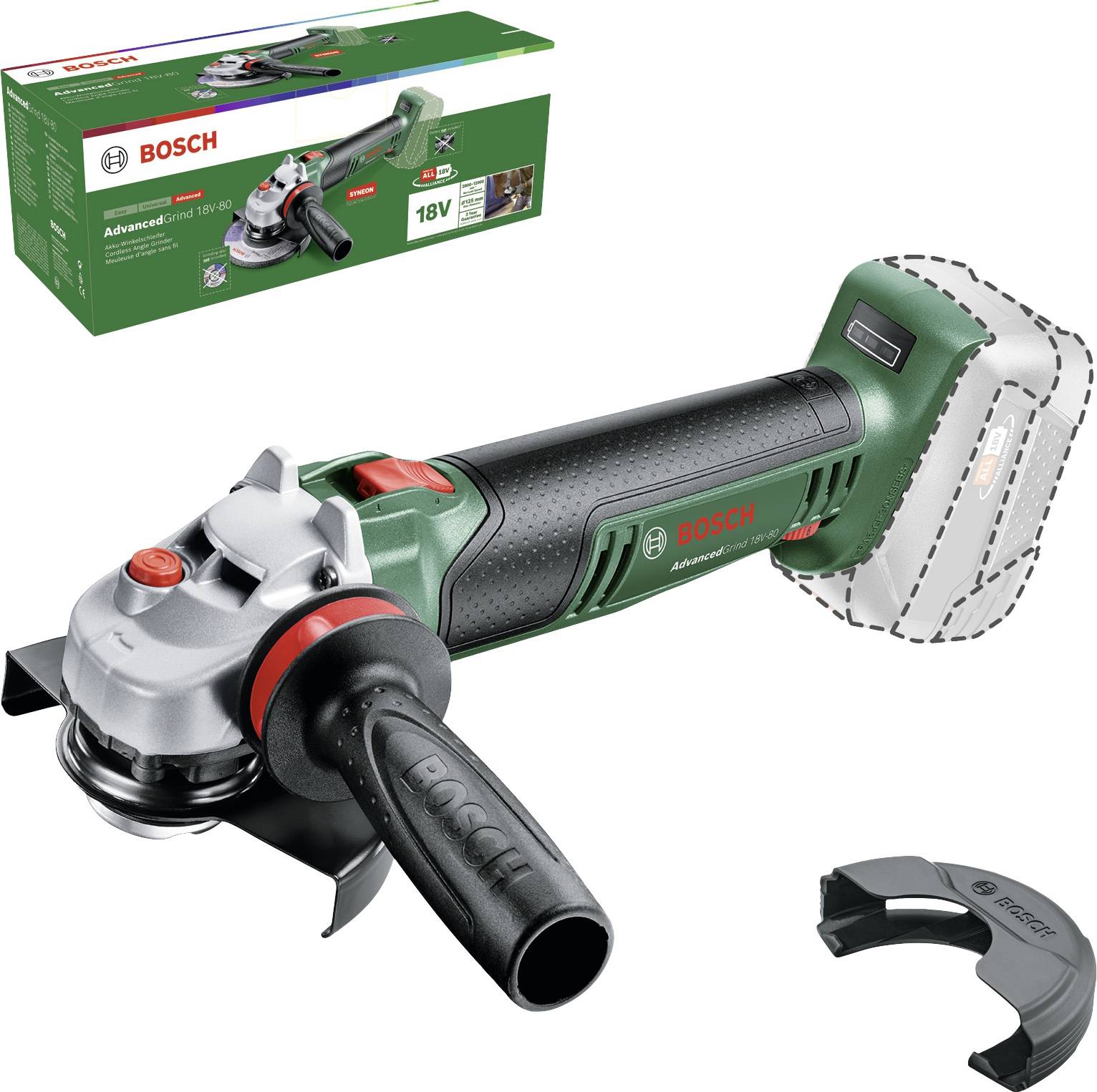 Bosch Home and Garden AdvancedGrind 18-80 06033E5100 Akku-Winkelschleifer 125mm ohne Akku 18V