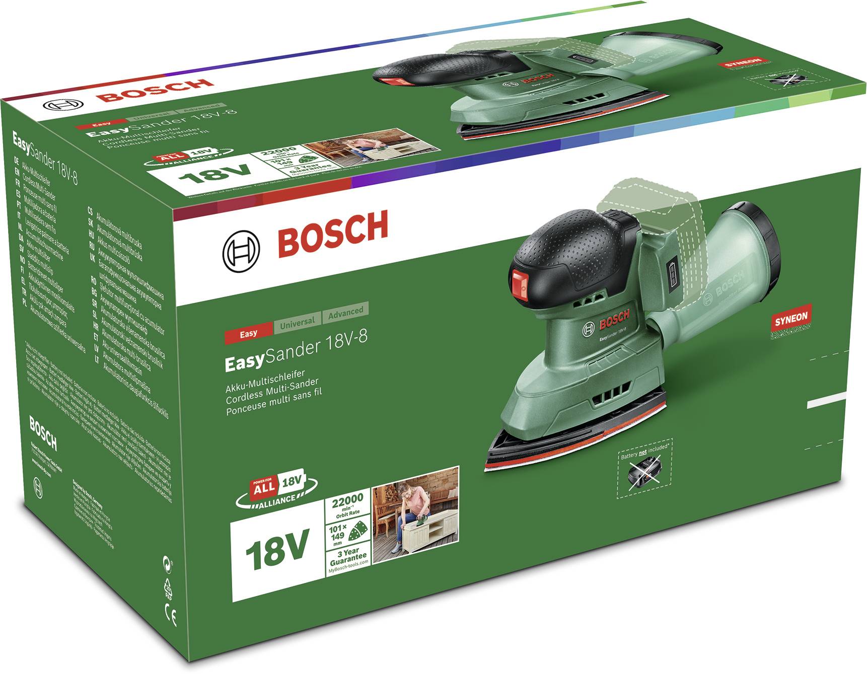 Bosch Home and Garden EasySander 18V-8 06033E3000 Exzenterschleifer ohne Akku 18 V 2.5 Ah Anzahl mi