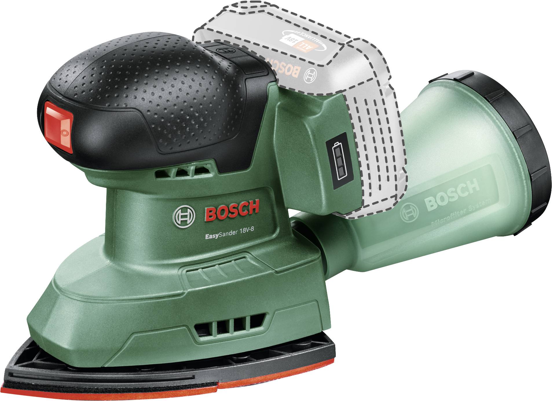 Bosch Home and Garden EasySander 18V-8 06033E3000 Exzenterschleifer ohne Akku 18V 2.5Ah Anzahl mitgelieferte Akkus 0