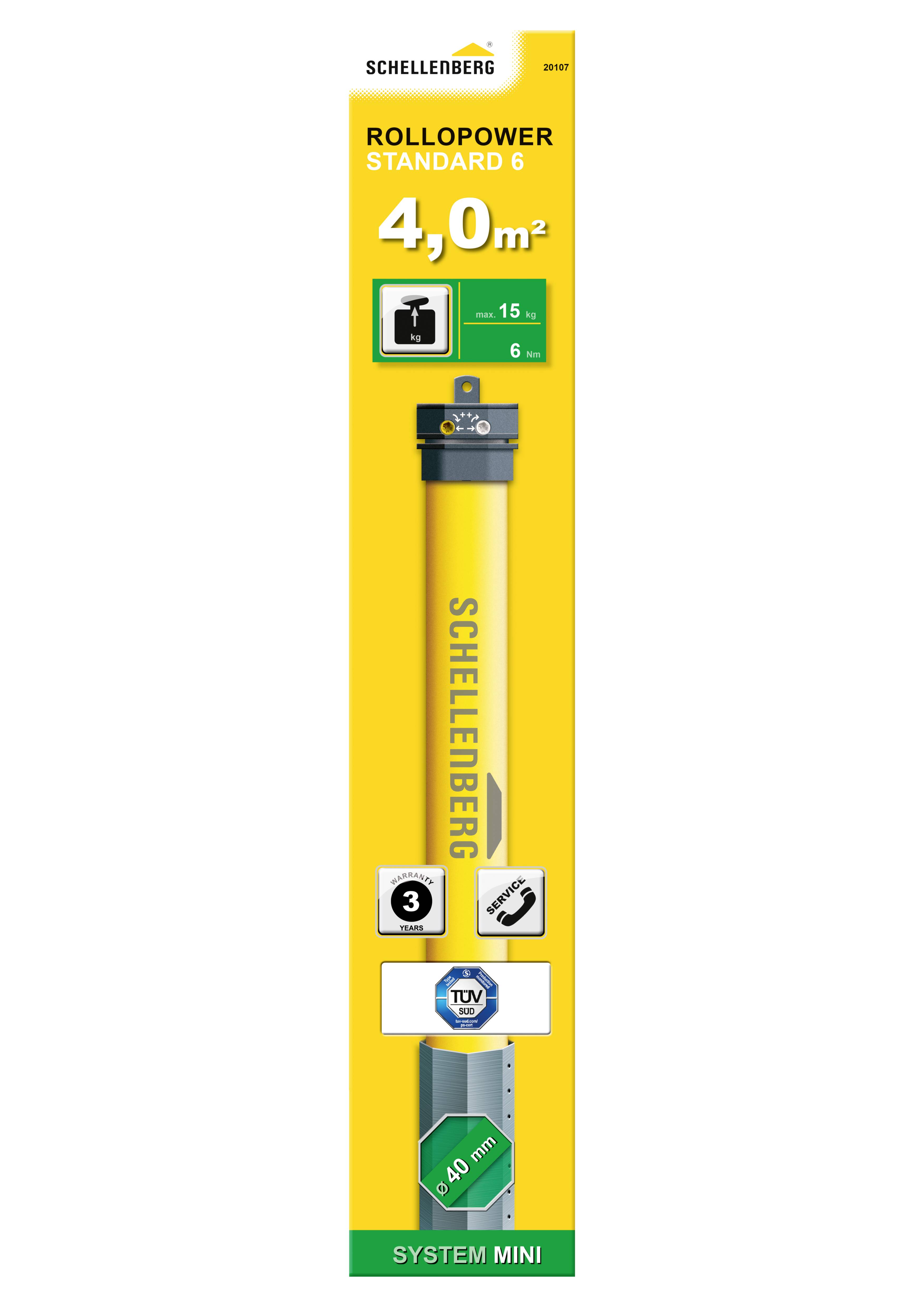 Schellenberg Mini STANDARD 6Nm 20107 Rohrmotor 40mm 15kg 98W 6 Nm