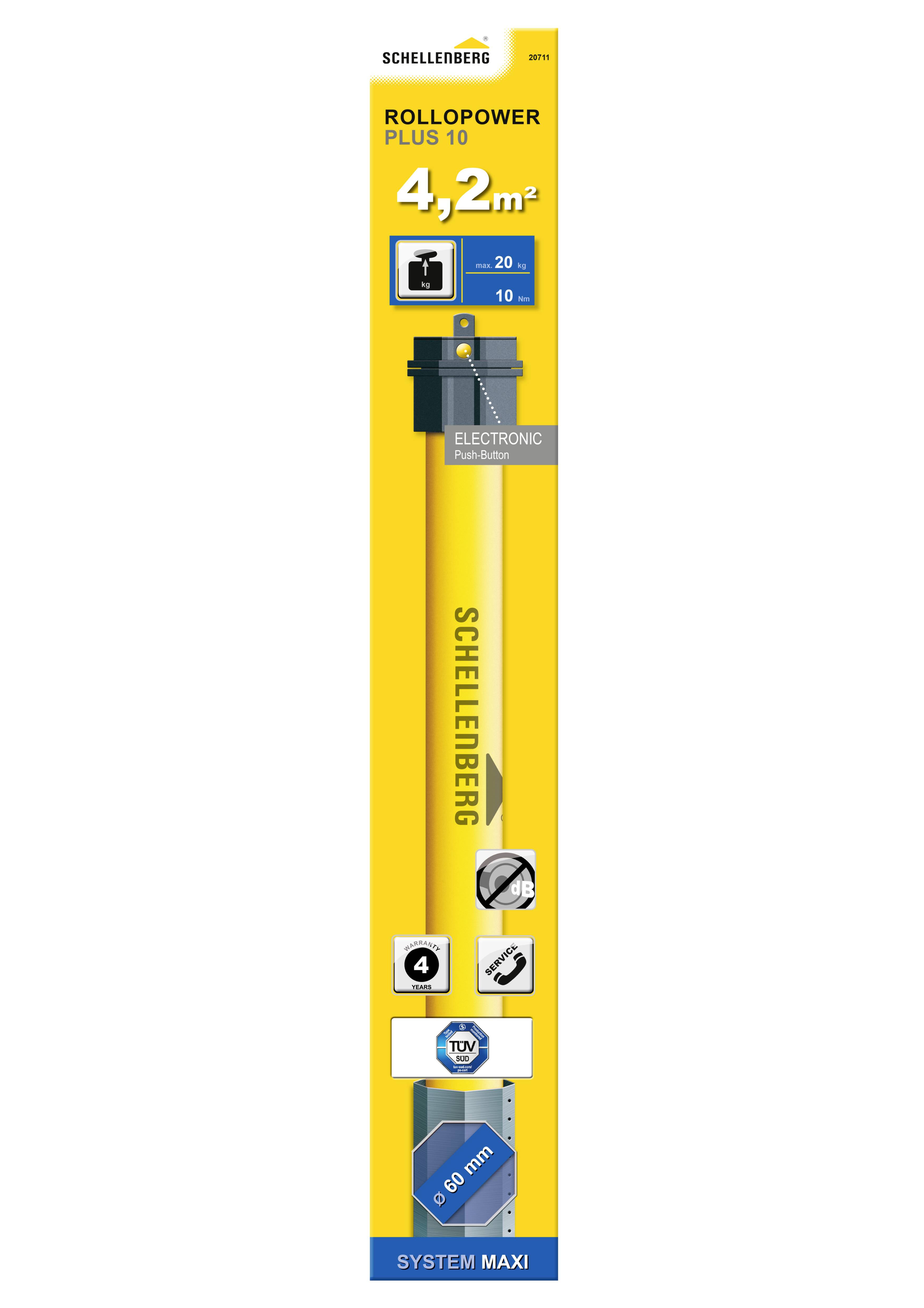 Schellenberg Maxi PLUS 10Nm 20711 Rohrmotor 60mm 20kg 113W 10 Nm