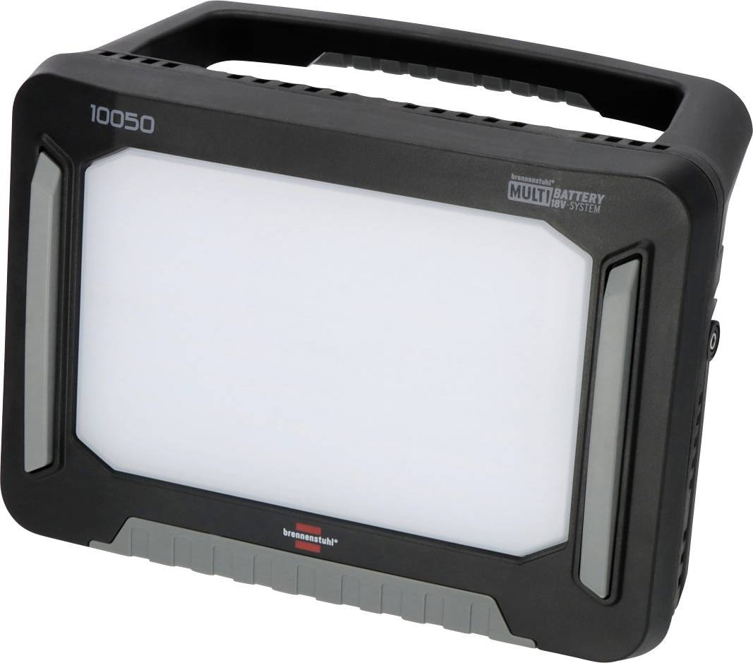 Tragbare schwarze Arbeitsleuchte mit großem weißem LED-Panel, Tragegriff und 