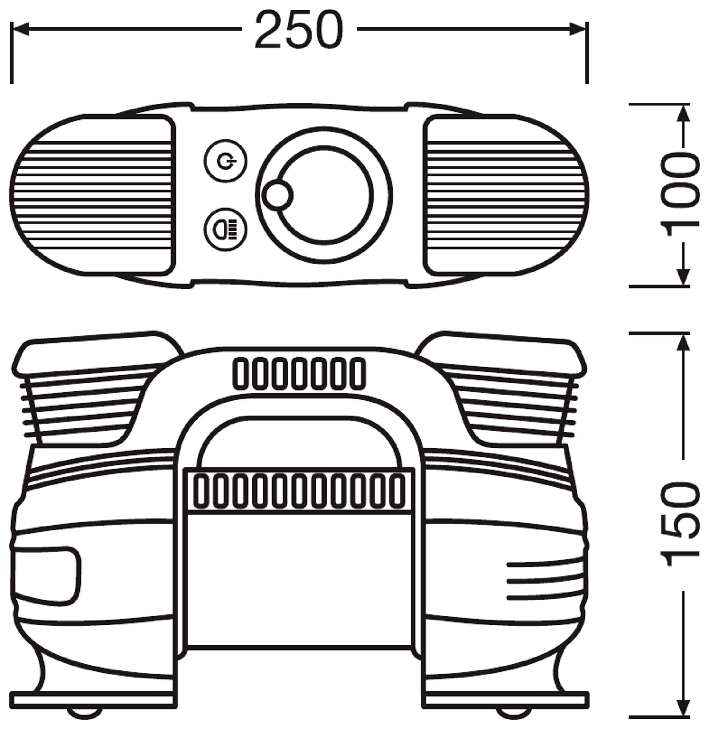 Osram Automotive OTI830 Kompressor TYREinflate 830 5.5 bar Automatische Abschaltung, Digitales Display, mit Arbeitslampe, mit
